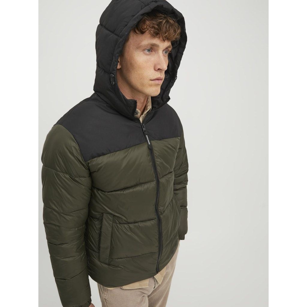 JACK & JONES Striukė vyrams, Žalia, JJETOBY PUFFER HOOD 5