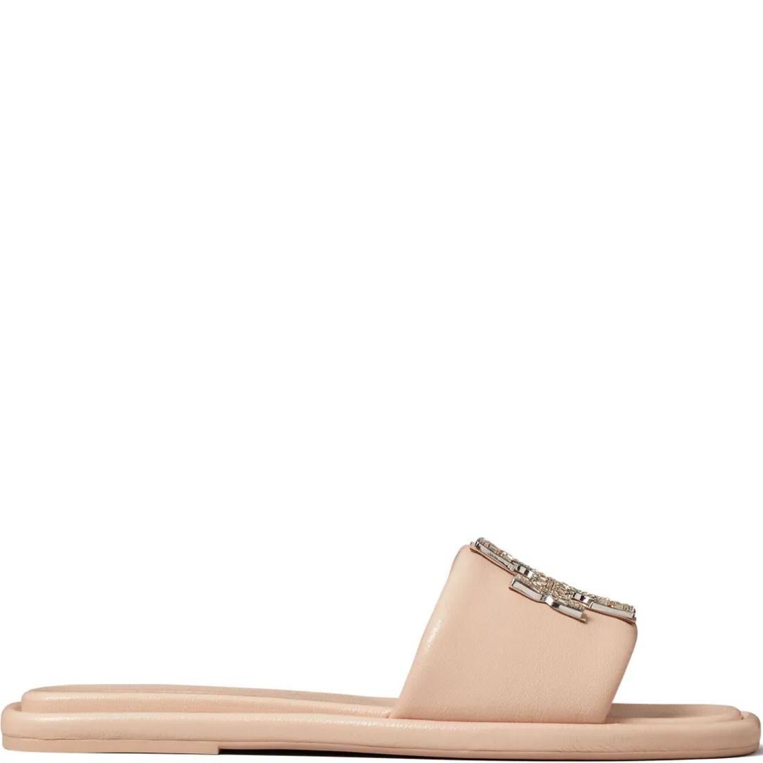 TORY BURCH Guminės šlepetės moterims, Rožinė, Double t deco sport slide 1