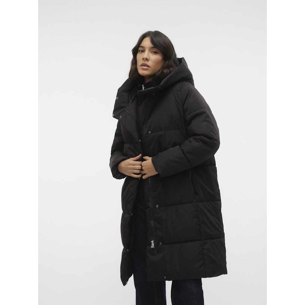 VERO MODA Pūkinis paltas moterims, Juoda, Stella coat 5