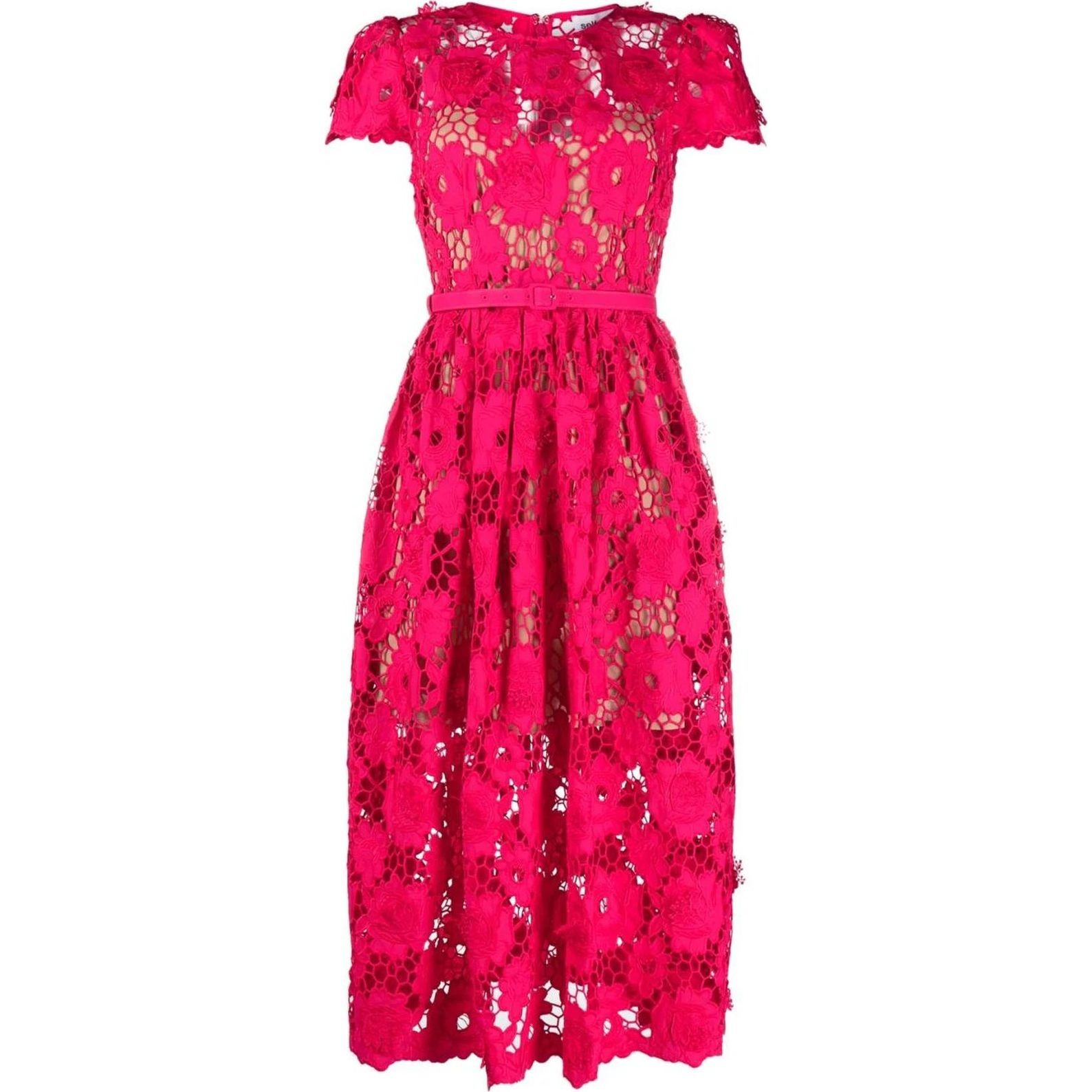 SELF PORTRAIT Midi suknelė moterims, Raudona, Poppy midi dress 1