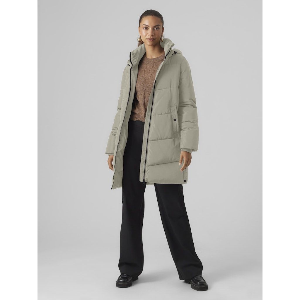 VERO MODA Pūkinis paltas moterims, Pilka, Halsey coat boo 2