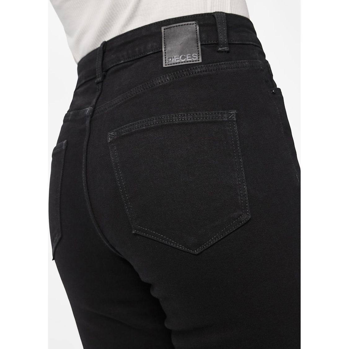 PIECES Aptempti džinsai moterims, Juoda, PCDANA HW SKINNY JEAN 3
