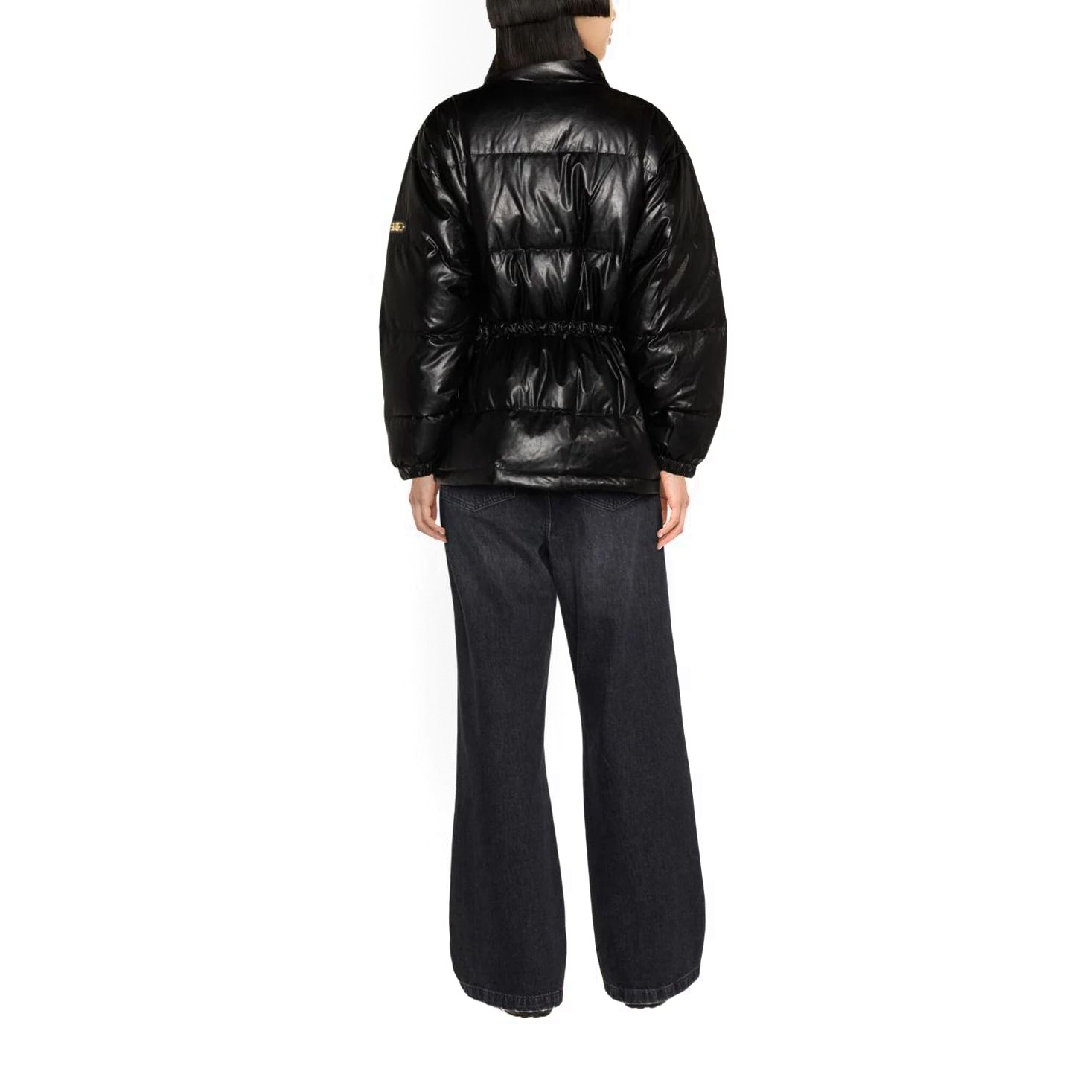 MICHAEL KORS Pūkinė striukė moterims, Juoda, Funnel neck midweight puffer 3