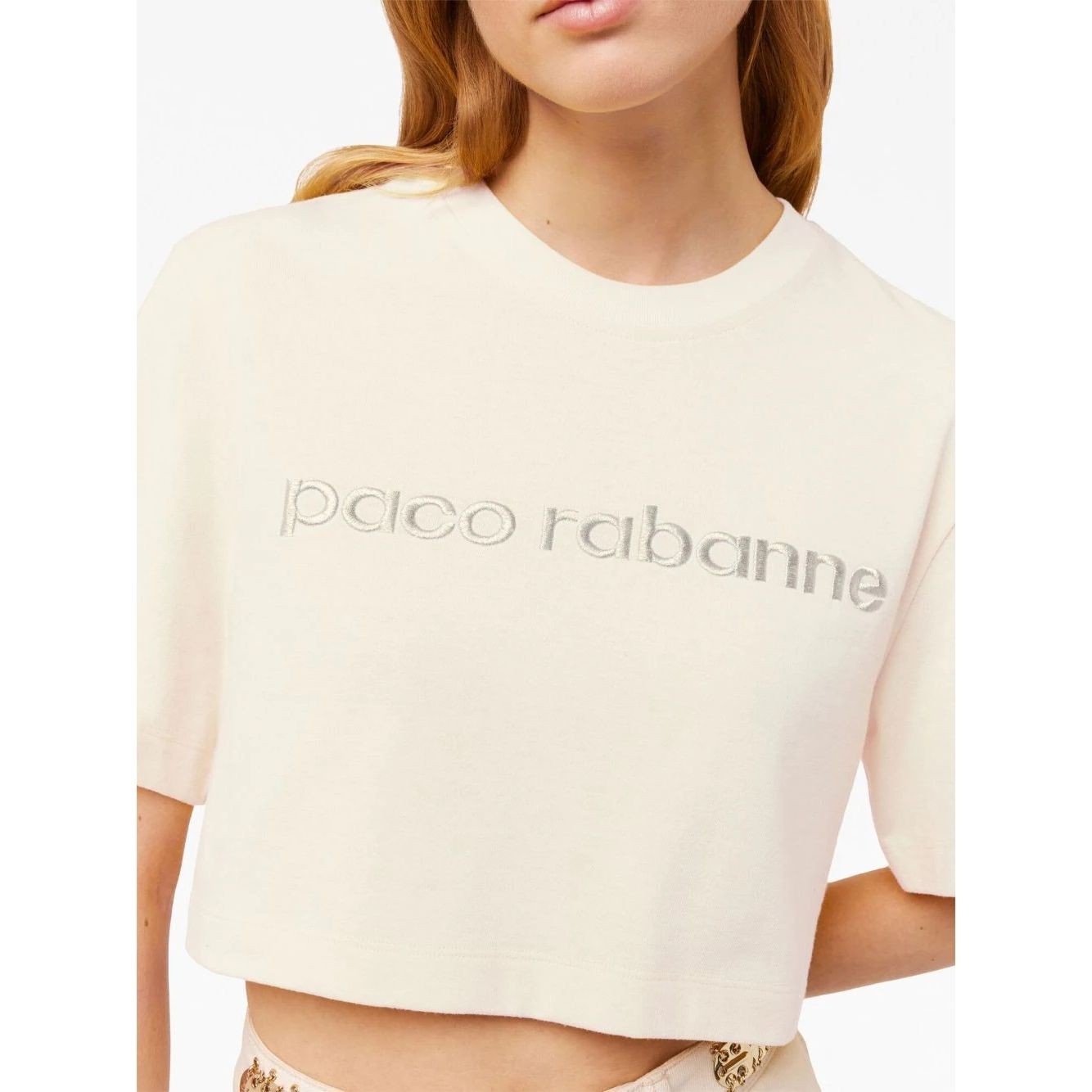 PACO RABANNE Marškinėliai trump. rankovėmis moterims, Kūno, Short sleeve tee with logo 4