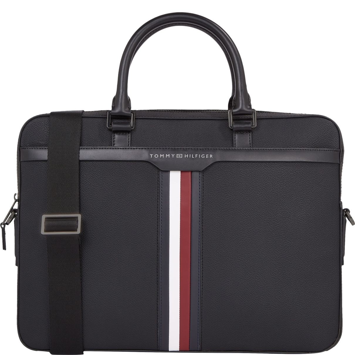 TOMMY HILFIGER Dėklas kompiuteriui vyrams, Juoda, Coated canvas computer bag 1