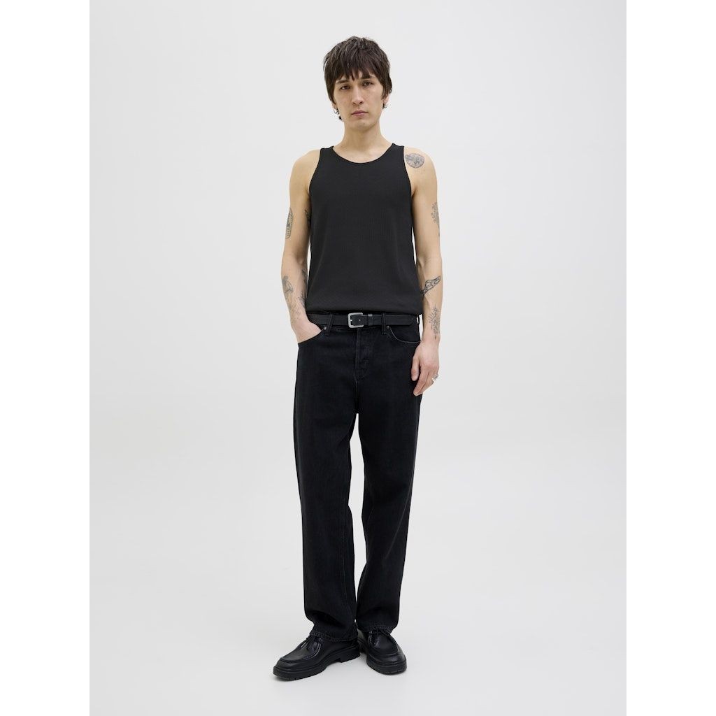 JACK & JONES Marškiniai be rankovių vyrams, Juoda, Hydra pointelle tank top 5