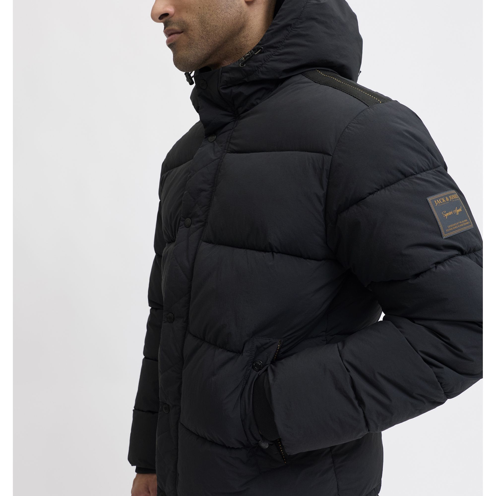 JACK & JONES Pūkinė striukė vyrams, Juoda, Detroit 7