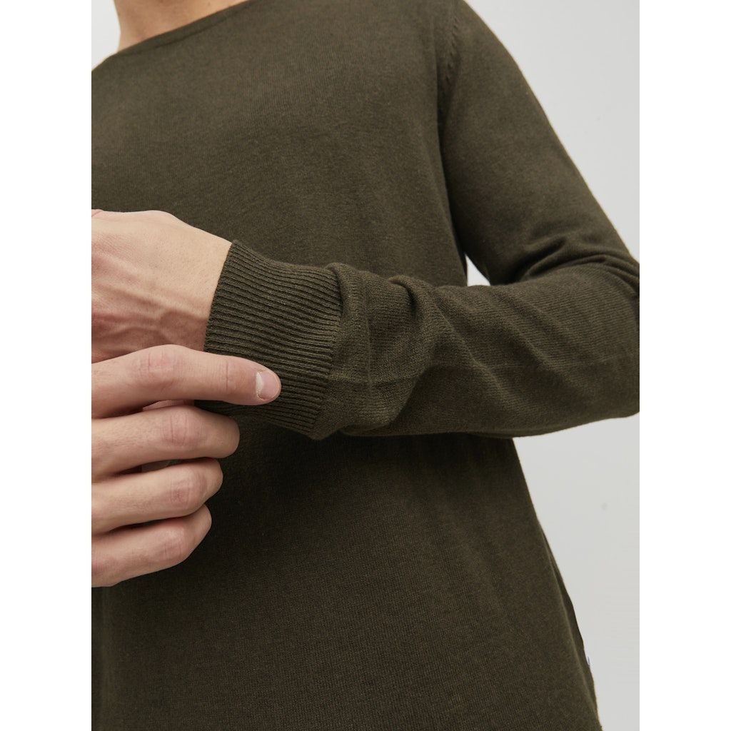 JACK & JONES Džemperis vyrams, Chaki, JJEEMIL KNIT CREW NE 2
