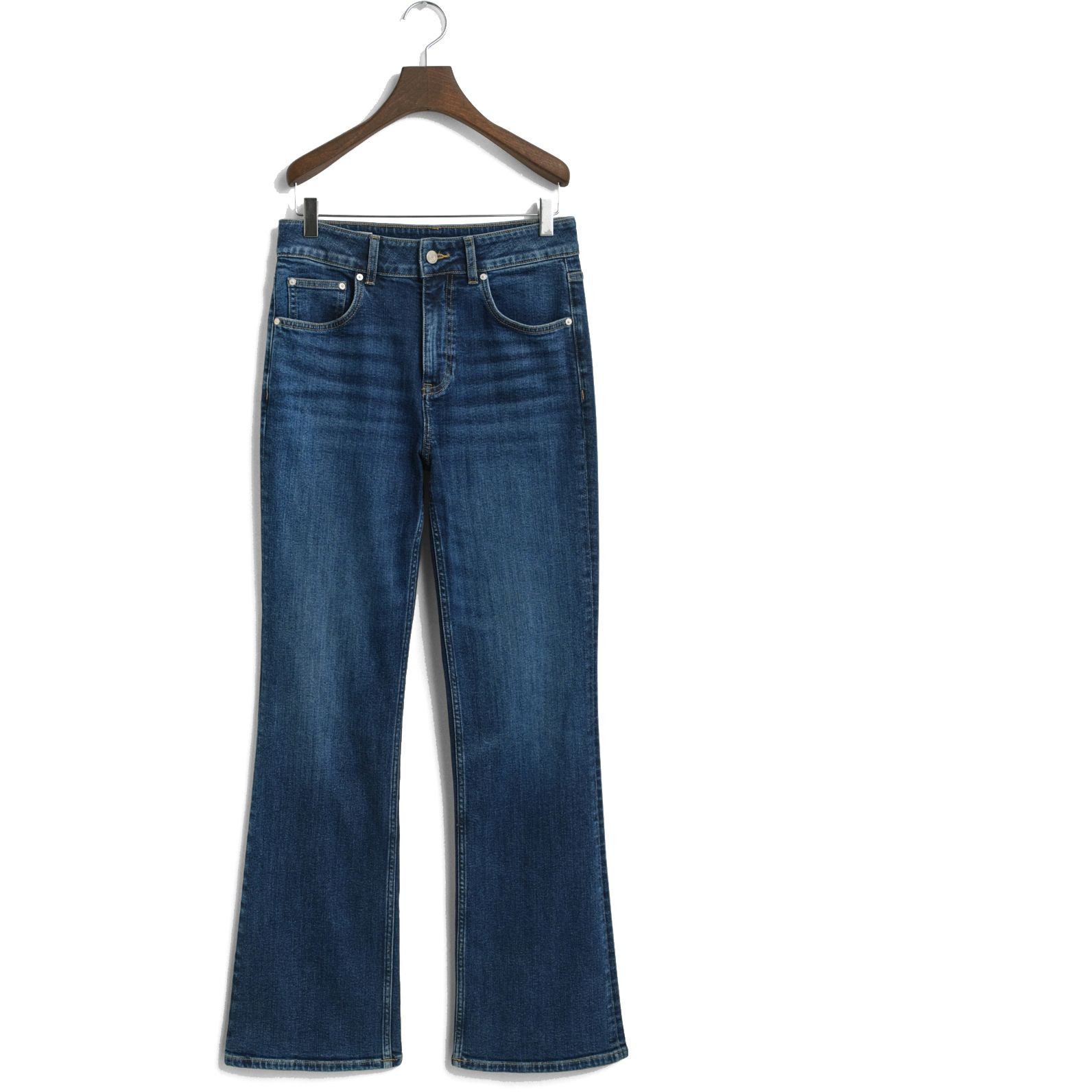 GANT Platėjantys džinsai moterims, Mėlyna, Slim flare jeans 1