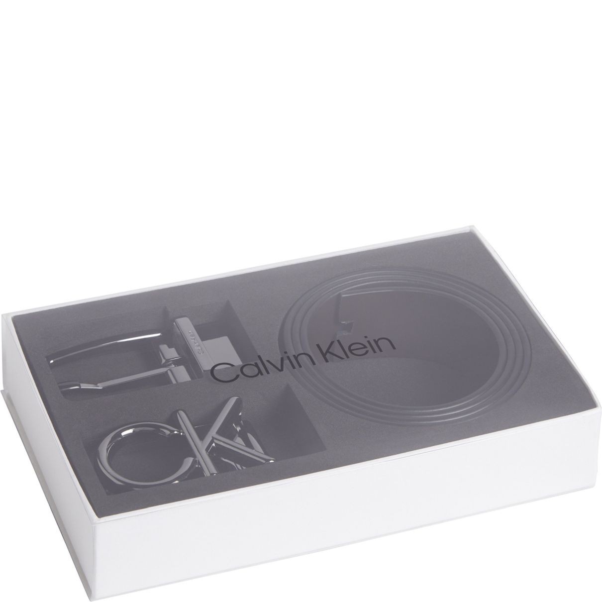 CALVIN KLEIN Diržas vyrams, Juoda, 2 buckles 1 strap belt set 3
