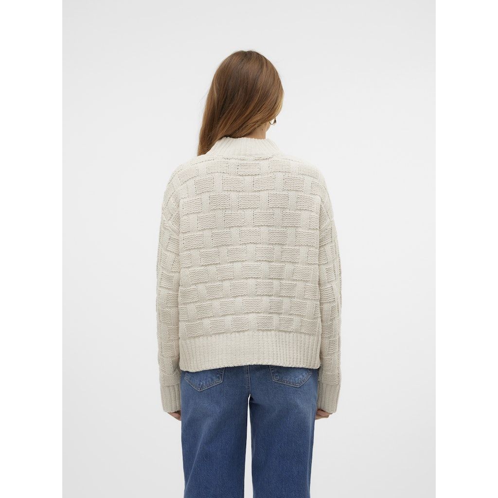 VERO MODA Megztinis su kaklu moterims, Smėlio, Isa highneck pullover boo 3