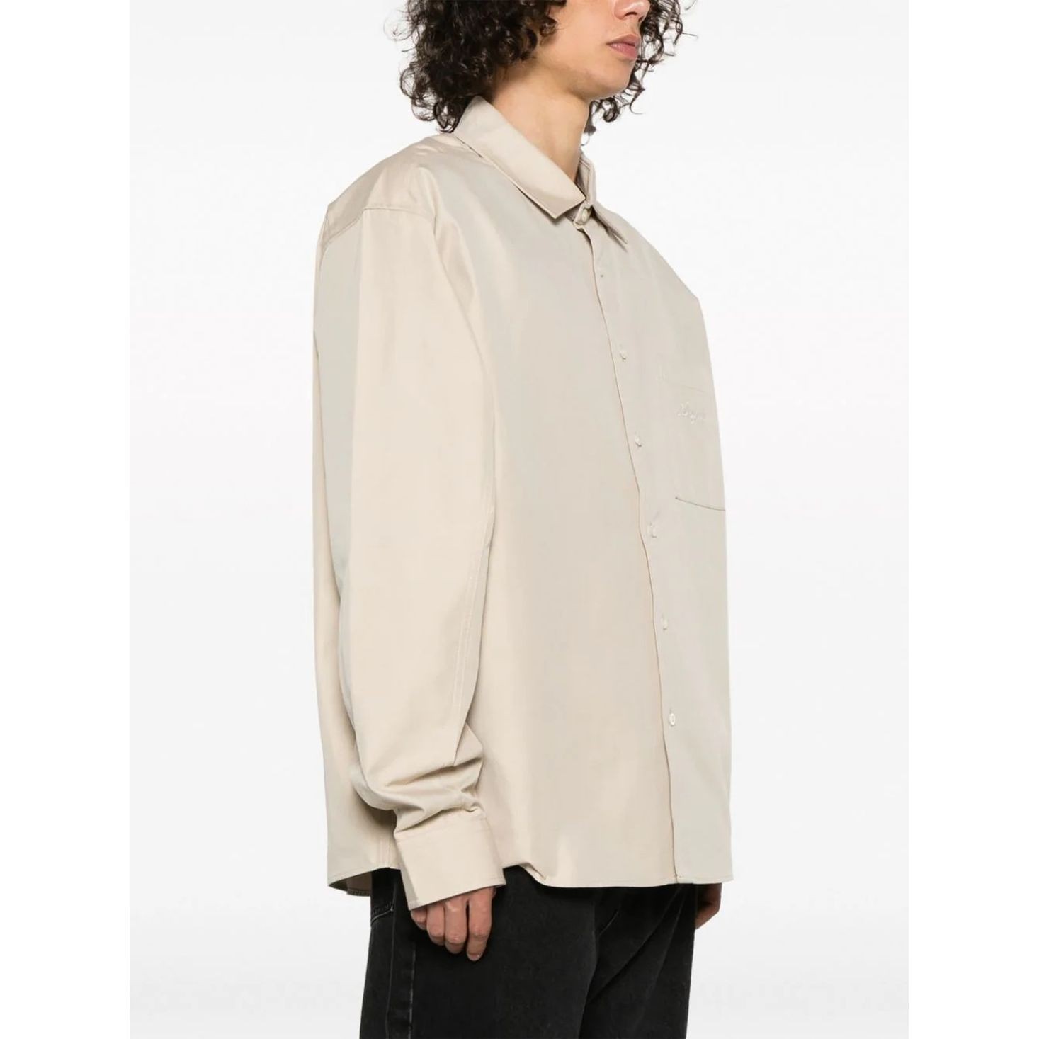 AXEL ARIGATO Marškiniai ilgomis rankovėmis vyrams, Smėlio, Flow overshirt 2