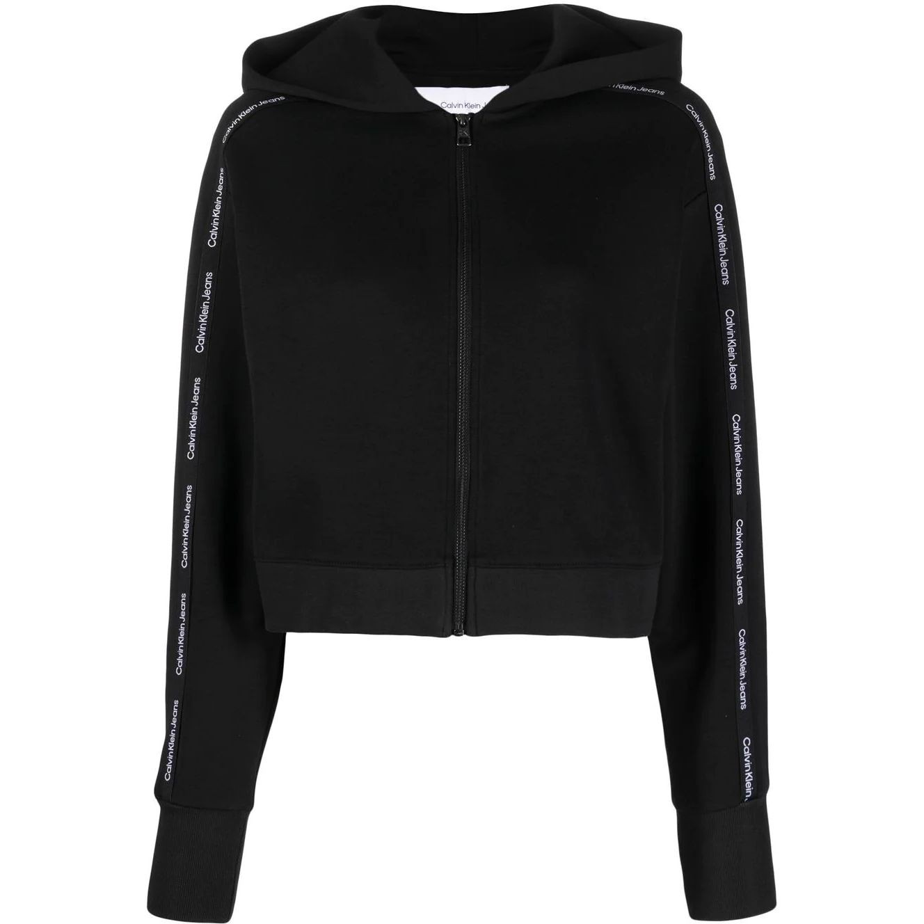 CALVIN KLEIN JEANS Bomberis moterims, Juoda, Sleeves logo piping zip jacket 1