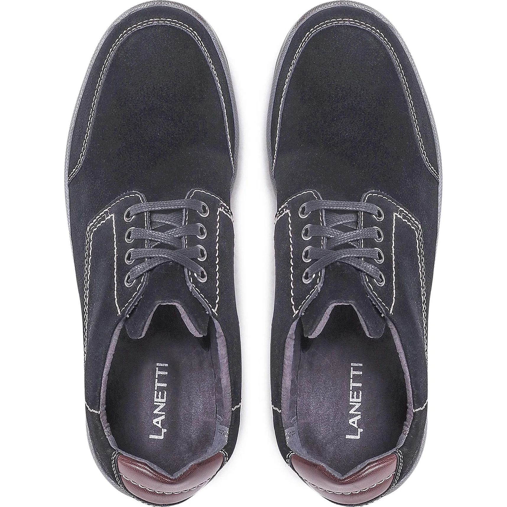 LANETTI Bateliai - vyrams, Juoda, SHOES 4