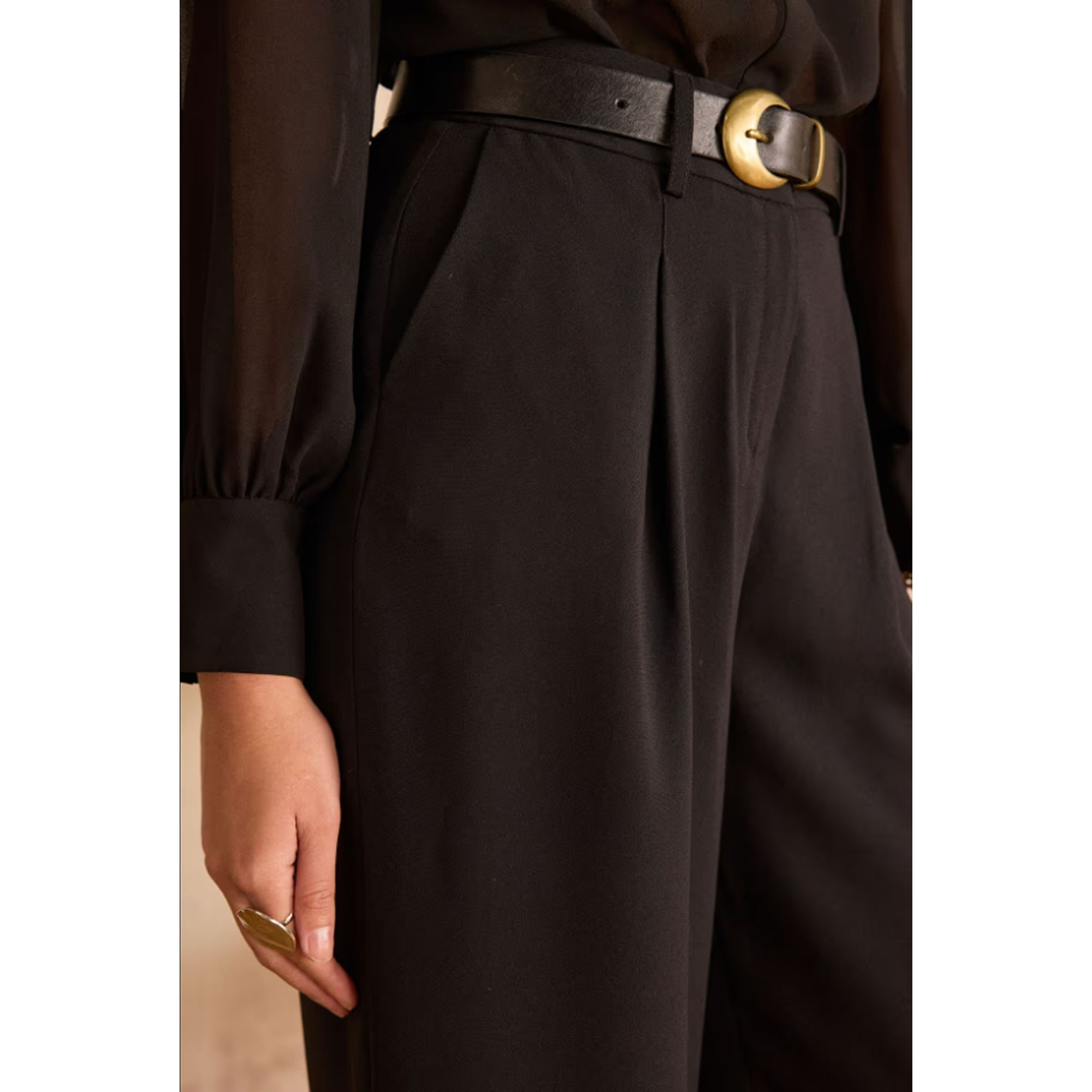 MAISON123 Kelnės moterims, Juoda, Trousers, ms6557691-7 2