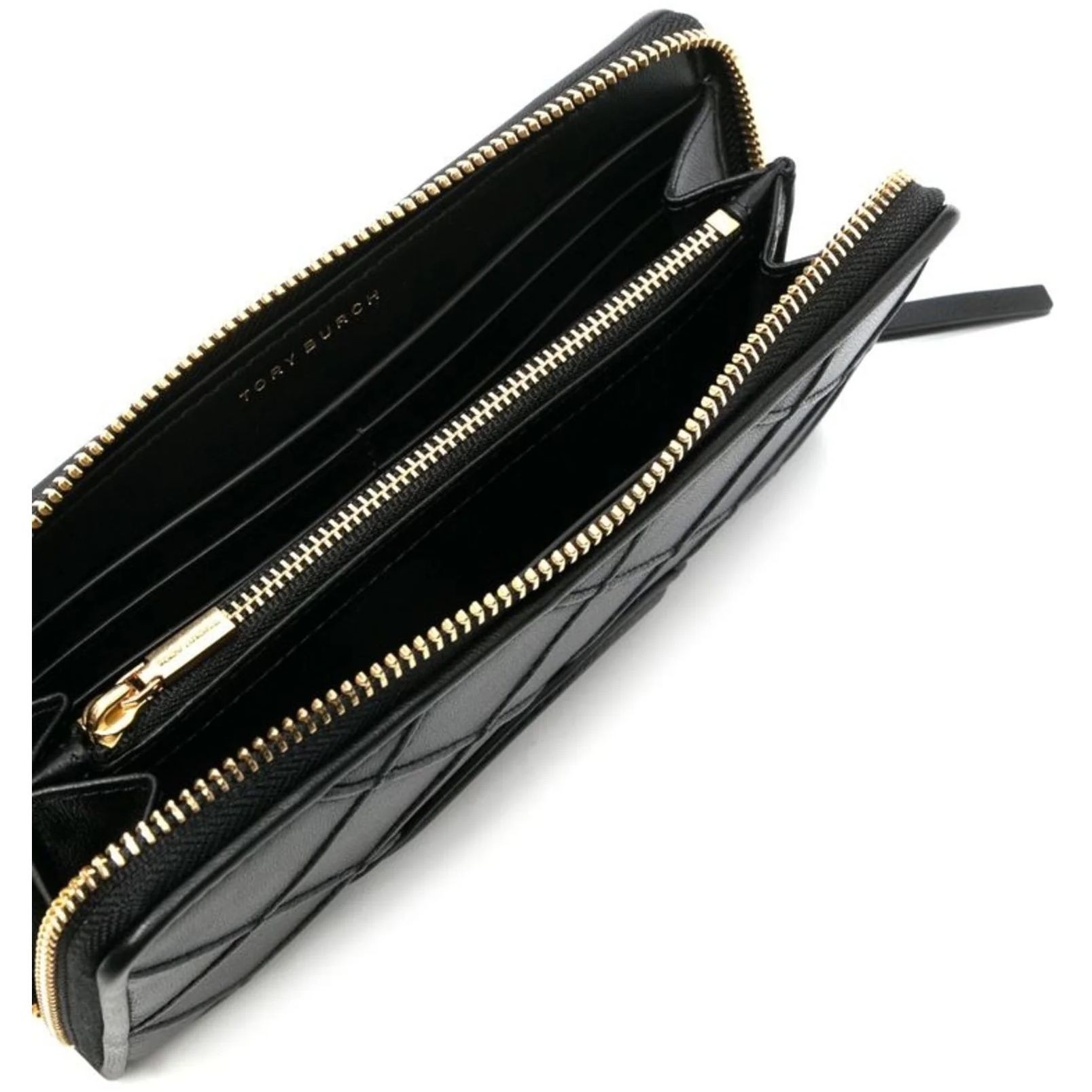 TORY BURCH Piniginė moterims, Juoda, Fleming soft zip  wallet 3