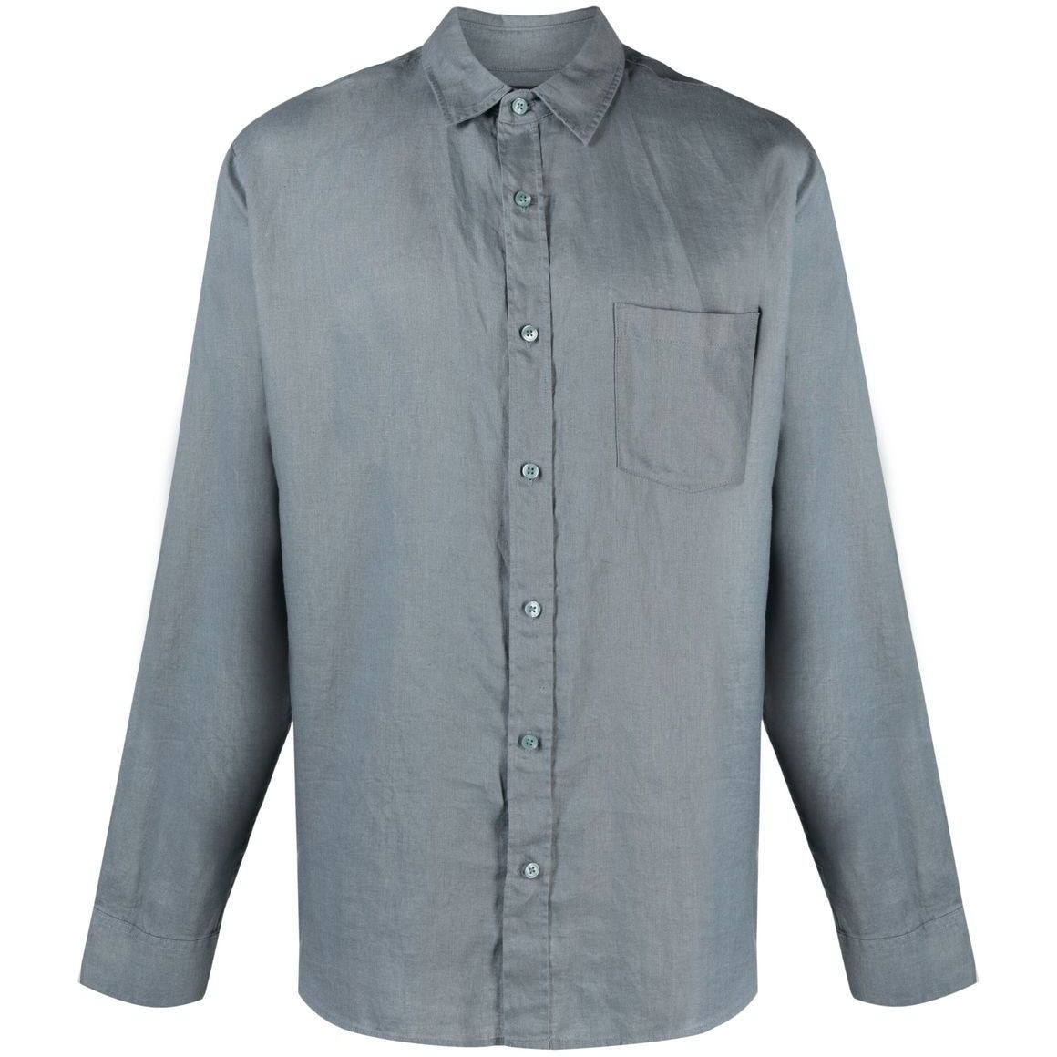 VINCE Marškiniai ilgomis rankovėmis vyrams, Pilka, Linen long sleeve shirt 1