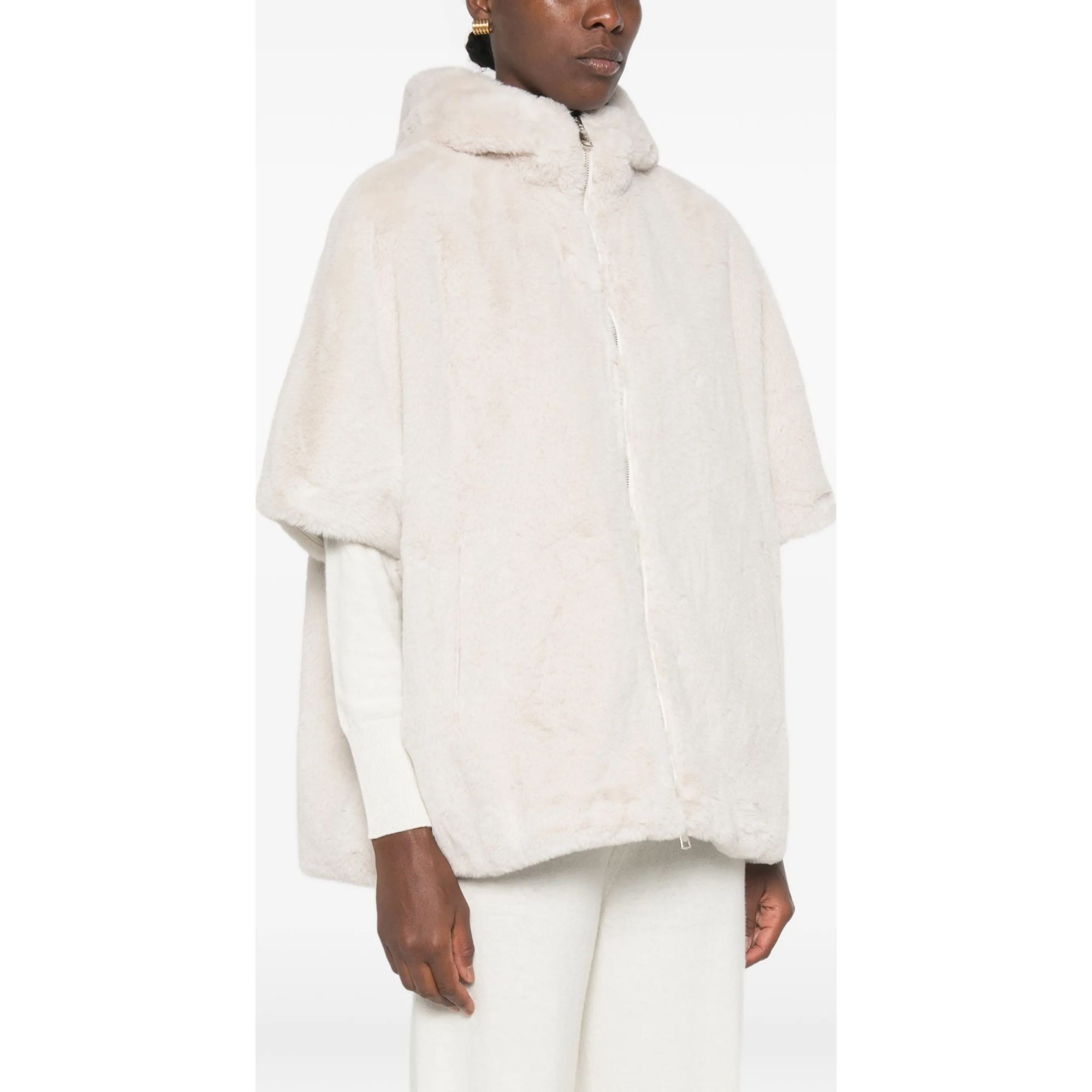 SERGIO MORETTI Kailiniai moterims, Smėlio, Fur coats 3