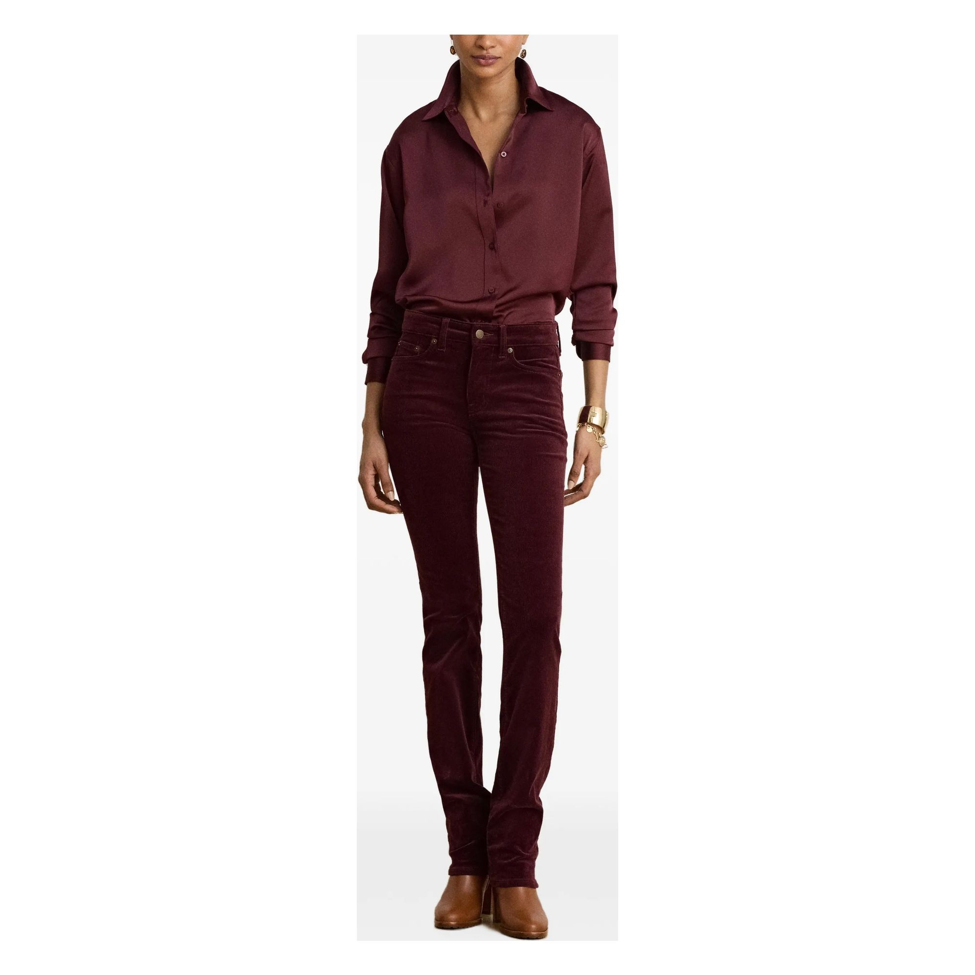 LAUREN RALPH LAUREN Marškiniai ilgomis rankovėmis moterims, Raudona, Woven-sport shirt-shirt 3