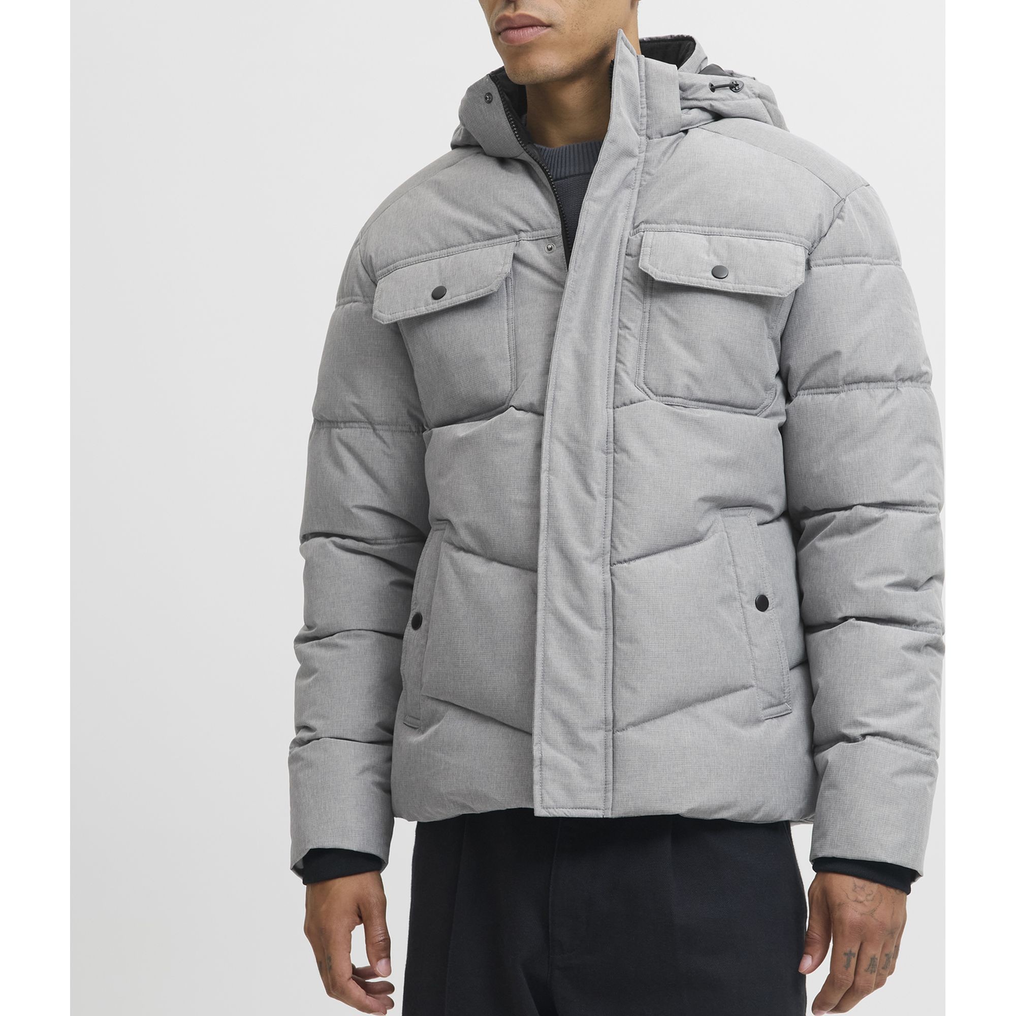 JACK & JONES Pūkinė striukė vyrams, Pilka, Morgan 2