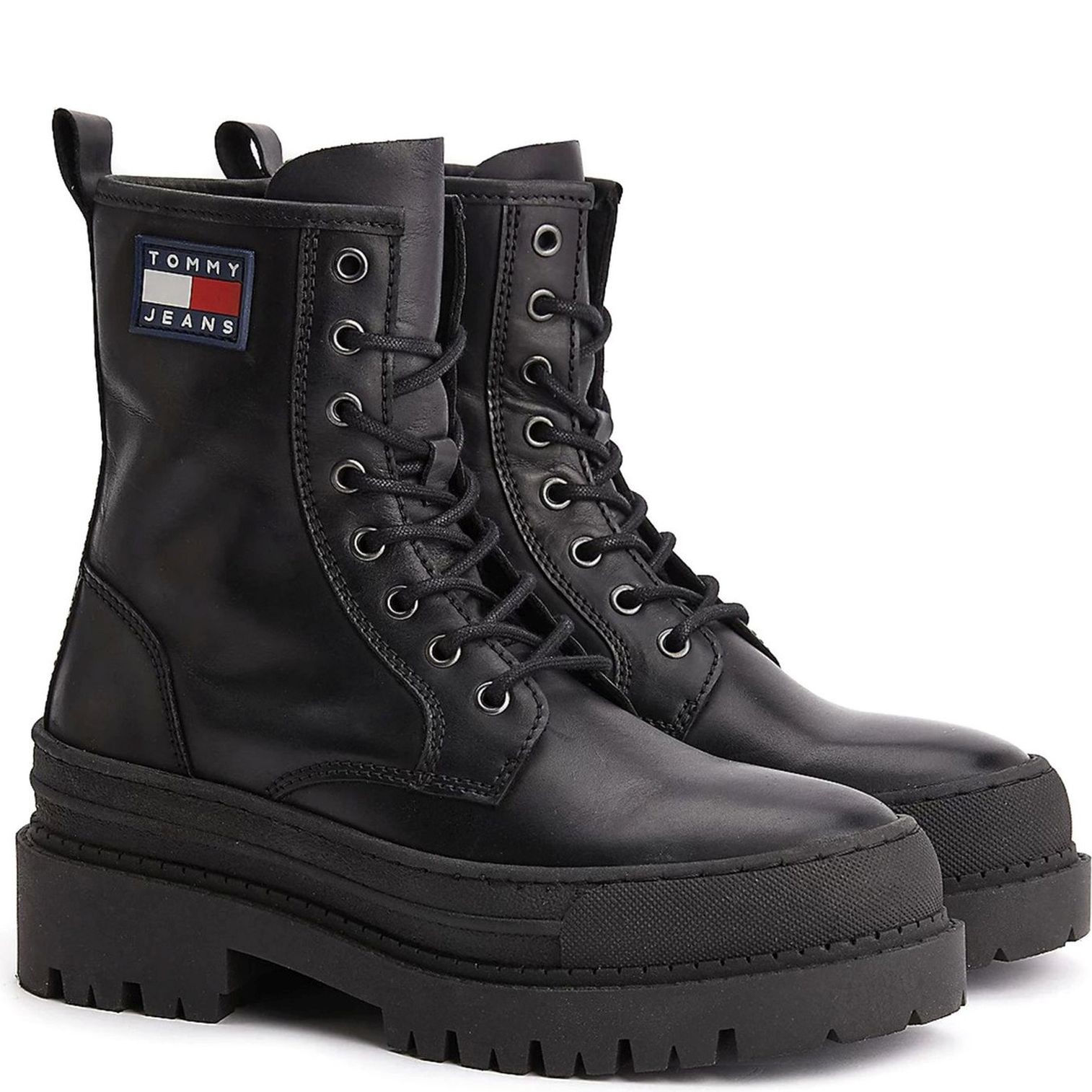 TOMMY JEANS Aulinukai vyrams, Juoda, Foxing lace up booties 1