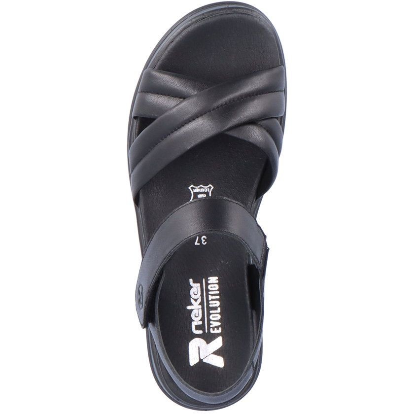 RIEKER Basutės moterims, Juoda, SANDALS 4