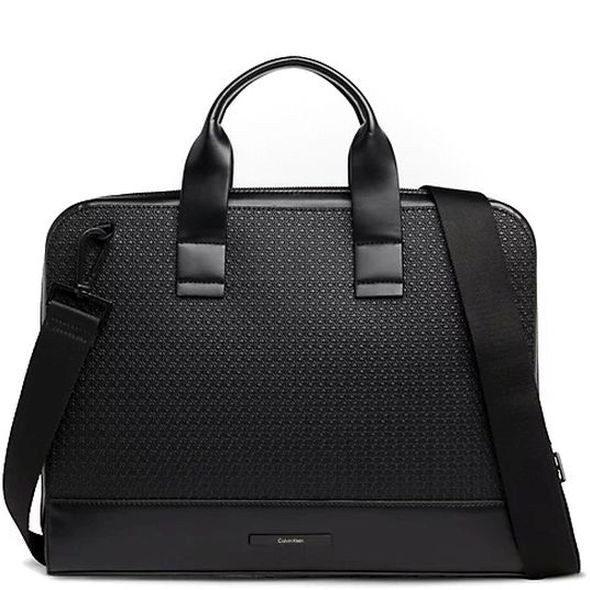 CALVIN KLEIN Dėklas kompiuteriui vyrams, Juoda, Modern bar slim laptop bag 1