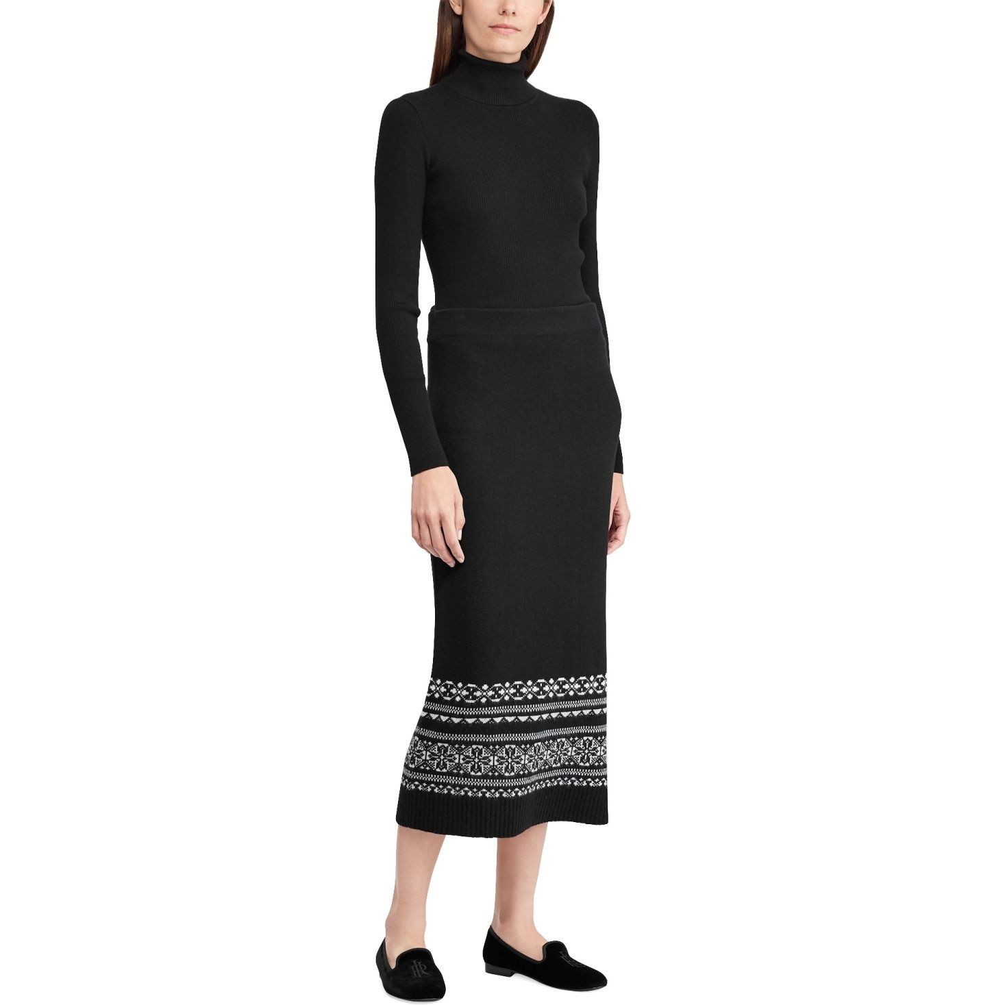 LAUREN RALPH LAUREN Megztinis moterims, Juoda, Amanda long sleeve sweater 2