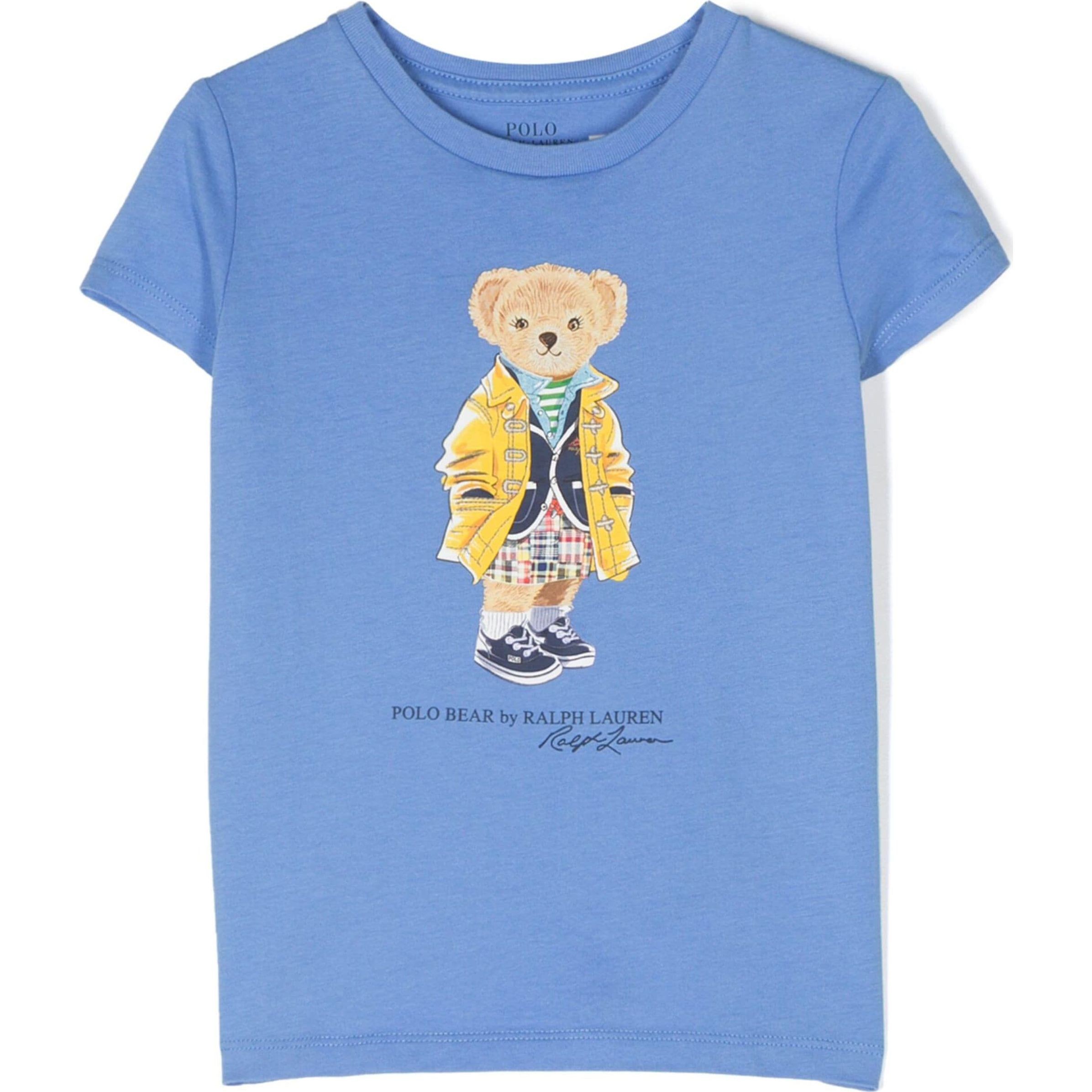 RALPH LAUREN KIDS Marškinėliai trump. rankovėmis mergaitėms, Mėlyna, Polo bear t-shirt  (2-6x) 1