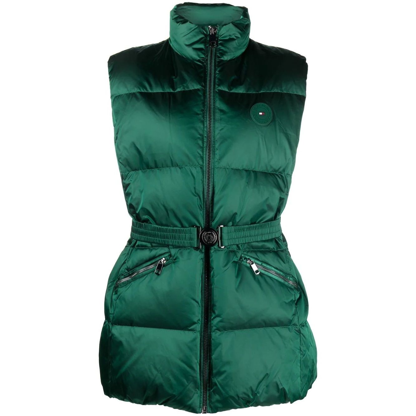 TOMMY HILFIGER Pūkinė liemenė moterims, Žalia, Two tone statement puffer vest 1