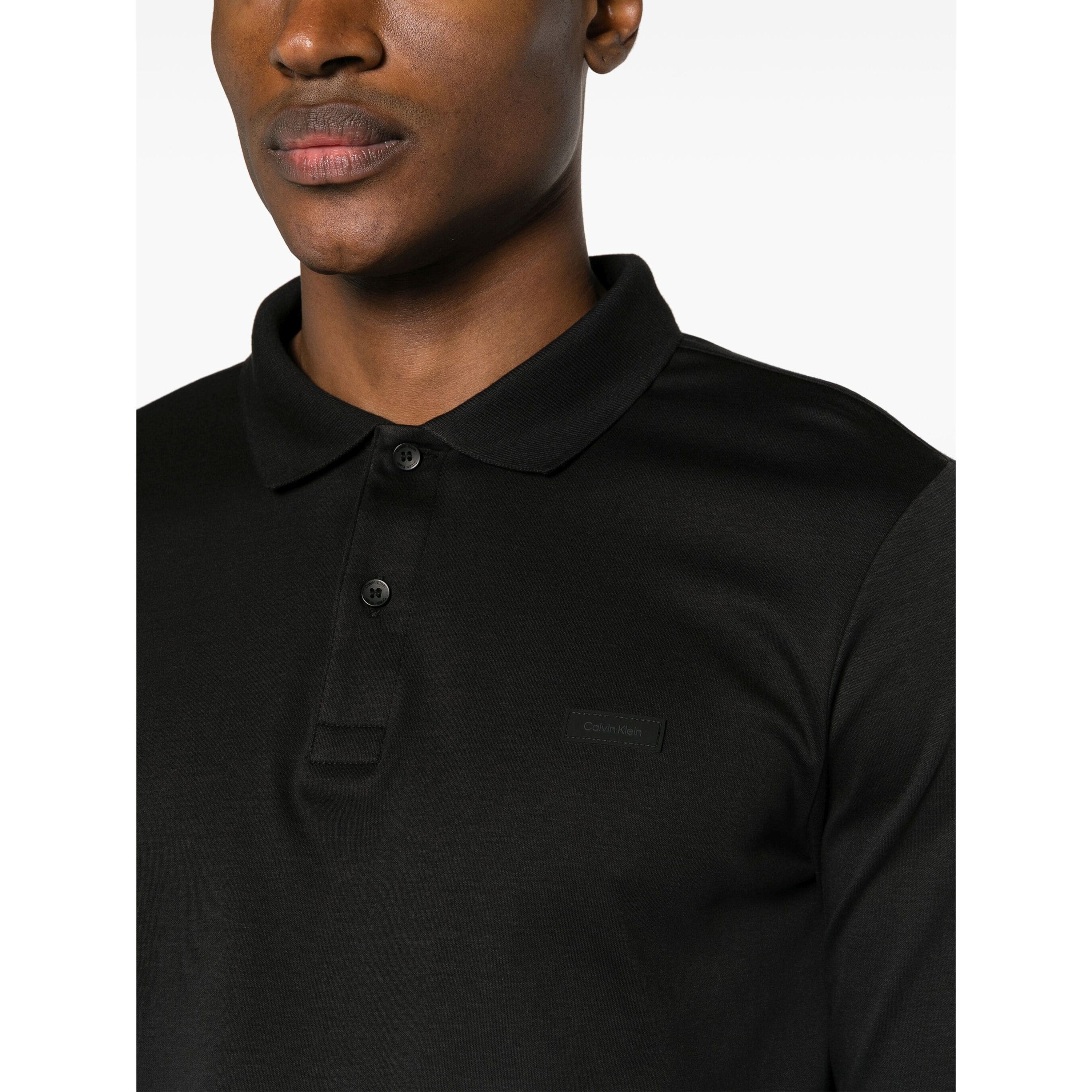 CALVIN KLEIN Polo marškiniai ilgos rank. vyrams, Juoda, L/s polo 4