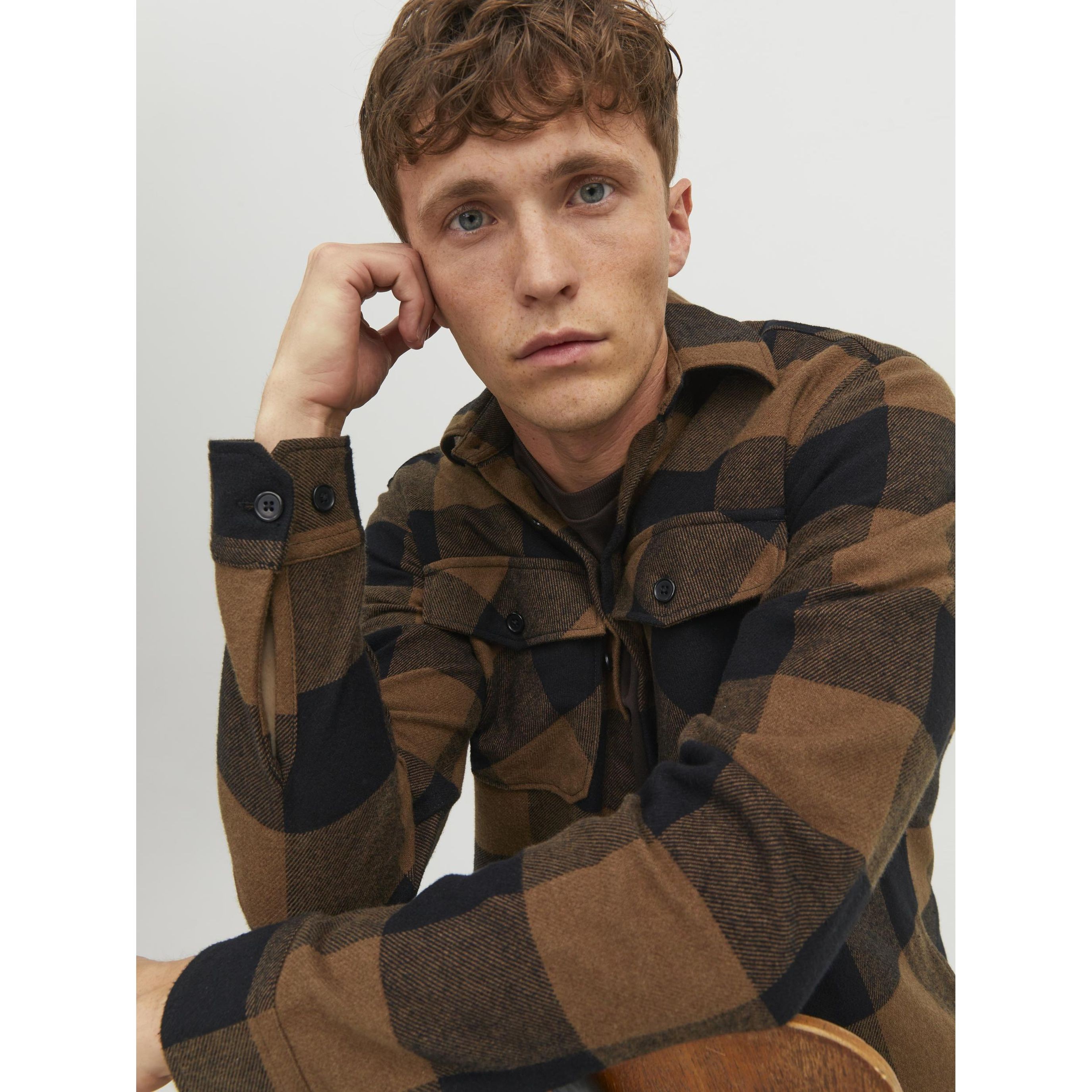 JACK & JONES Marškiniai vyrams, Žalia, JPRROY CHECK OVERSHIRT 2