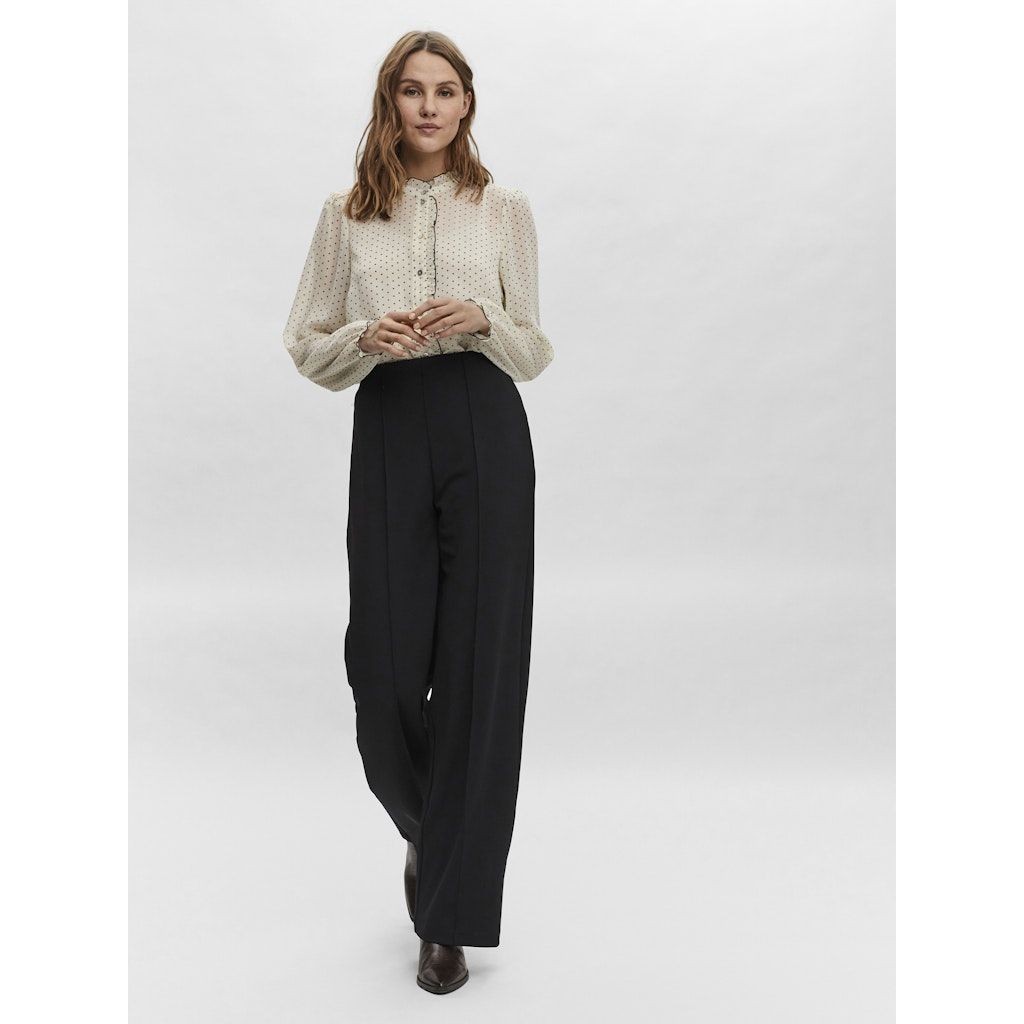 VERO MODA Kelnės moterims, Juoda, VMBECKY HW WIDE PULL 3