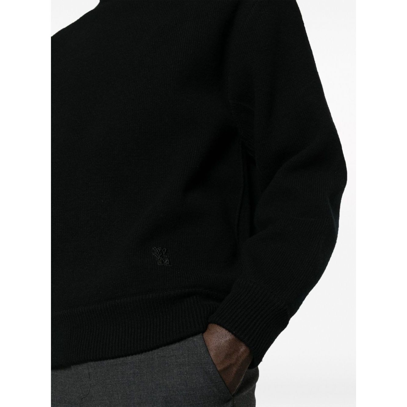 WOOYOUNGMI Megztinis vyrams, Juoda, Mens sweater 4