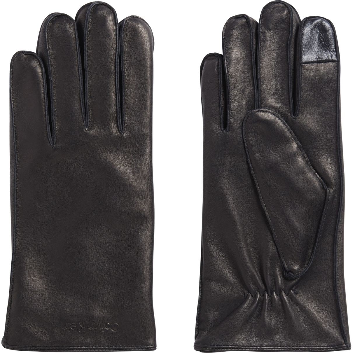 CALVIN KLEIN Pirštuotos pirštinės vyrams, Juoda, Stitched gloves