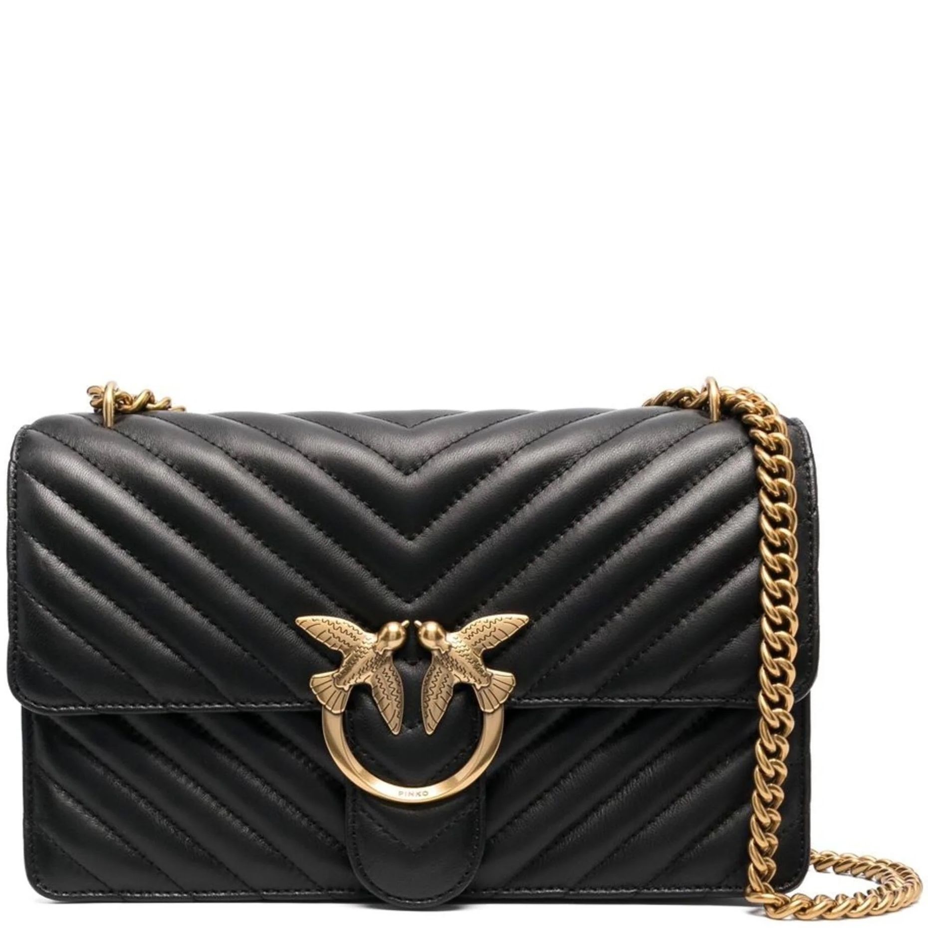 PINKO Rankinė per petį moterims, Juoda, Classic love bag one chevron 1