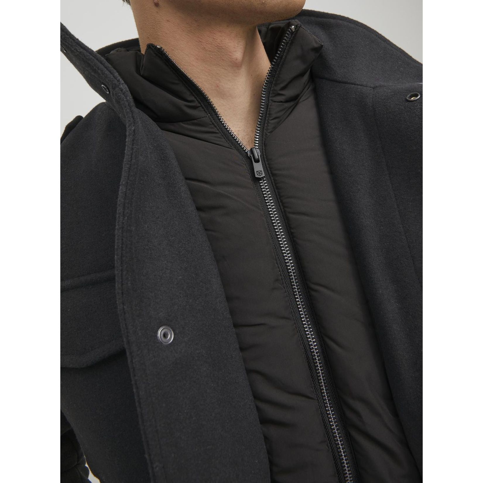 JACK & JONES Striukė vyrams, Juoda, JPRBLAPARKER WOOL FIEL 5