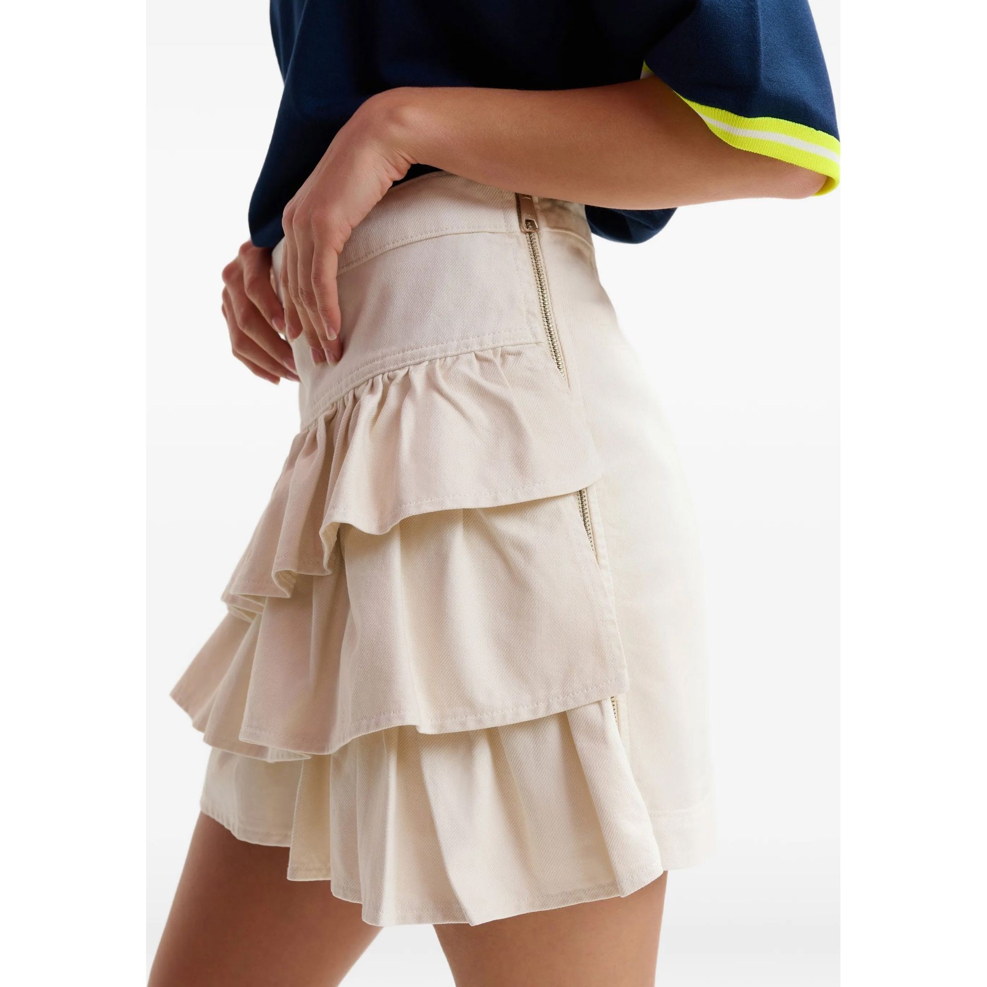 ESSENTIEL ANTWERP Mini sijonas moterims, Smėlio, 1 colour denim miniskirt 4
