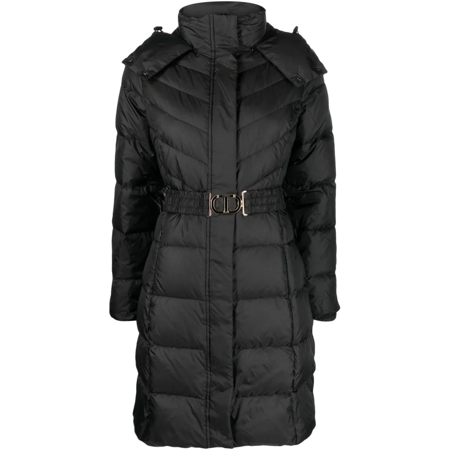 TWINSET Pūkinis paltas moterims, Juoda, Puffed coat 1