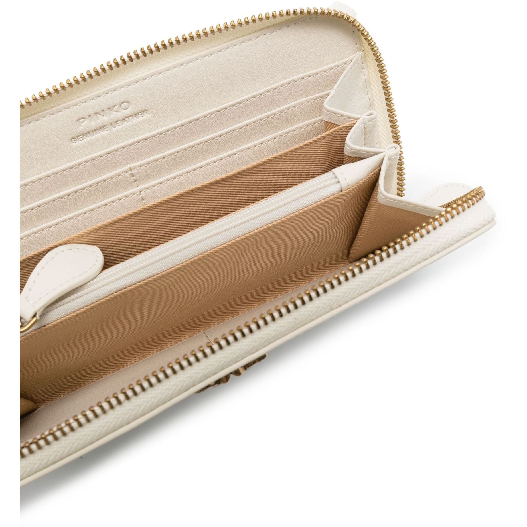 PINKO Piniginė moterims, Balta, Love birds leather wallet 3