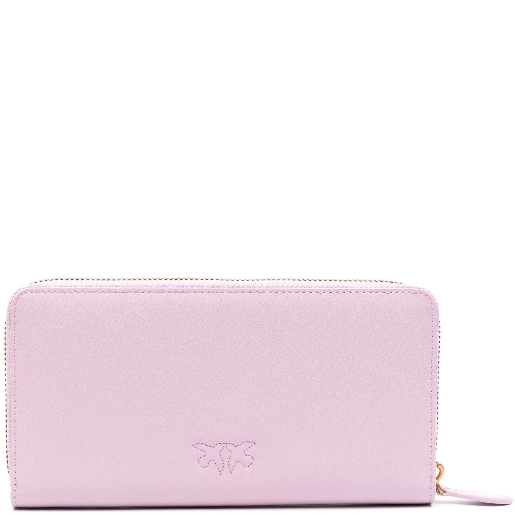 PINKO Piniginė moterims, Rožinė, Love birds leather wallet 2