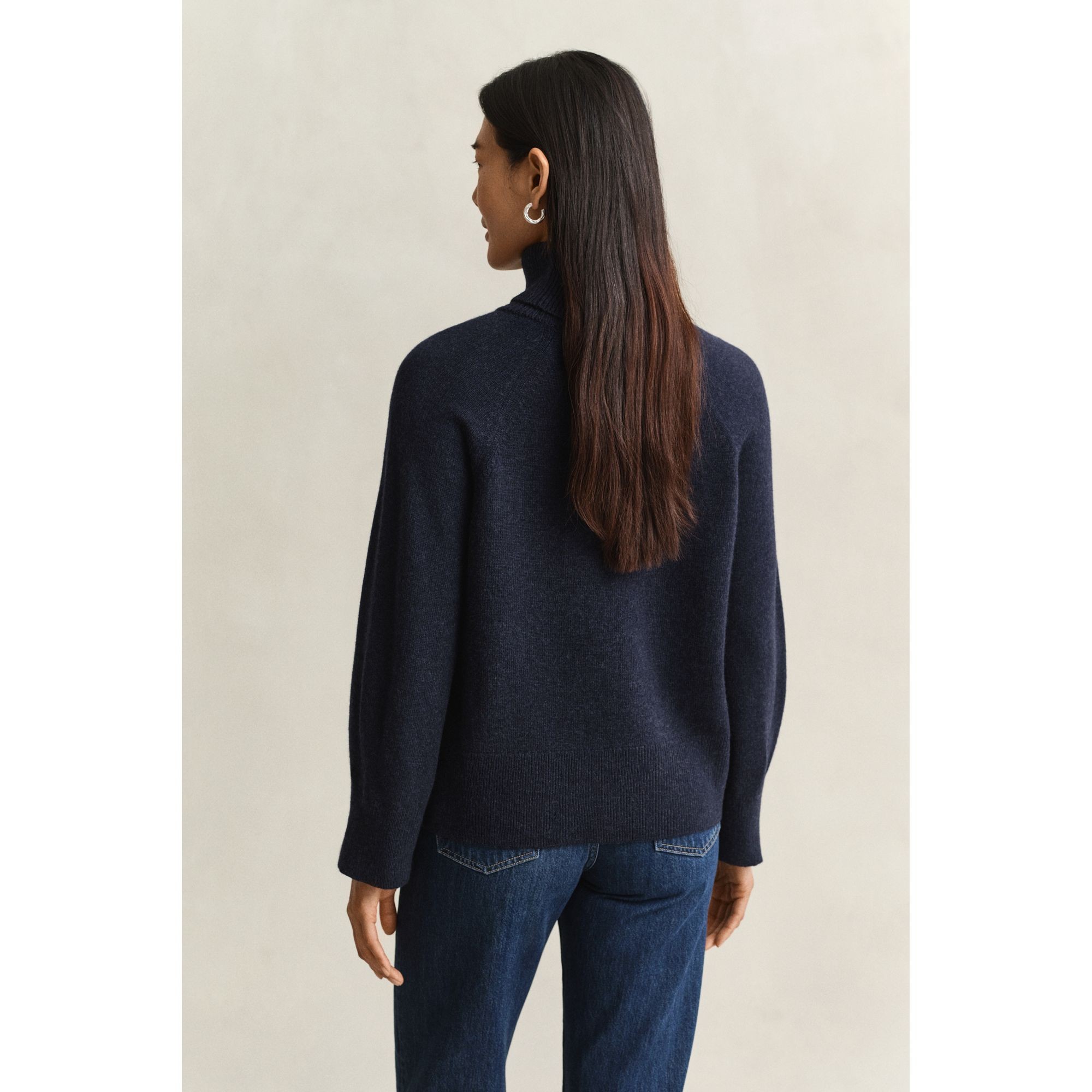 GANT Megztinis su kaklu moterims, Mėlyna, Wool cashmere turtleneck 3