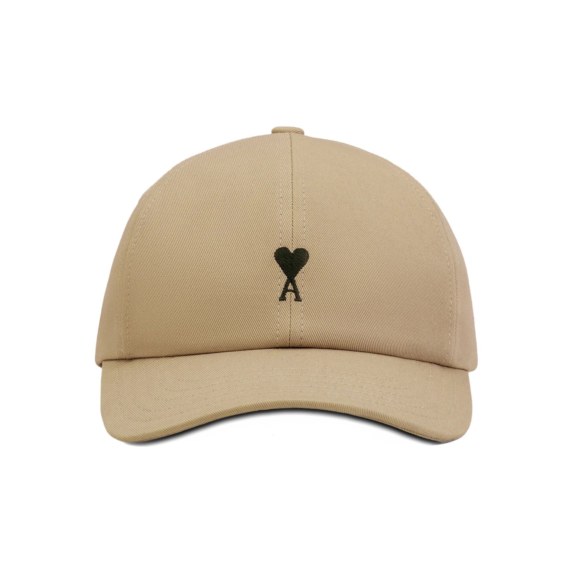 AMI PARIS Kepurė, Smėlio, Ami de coeur embroidery cap 1