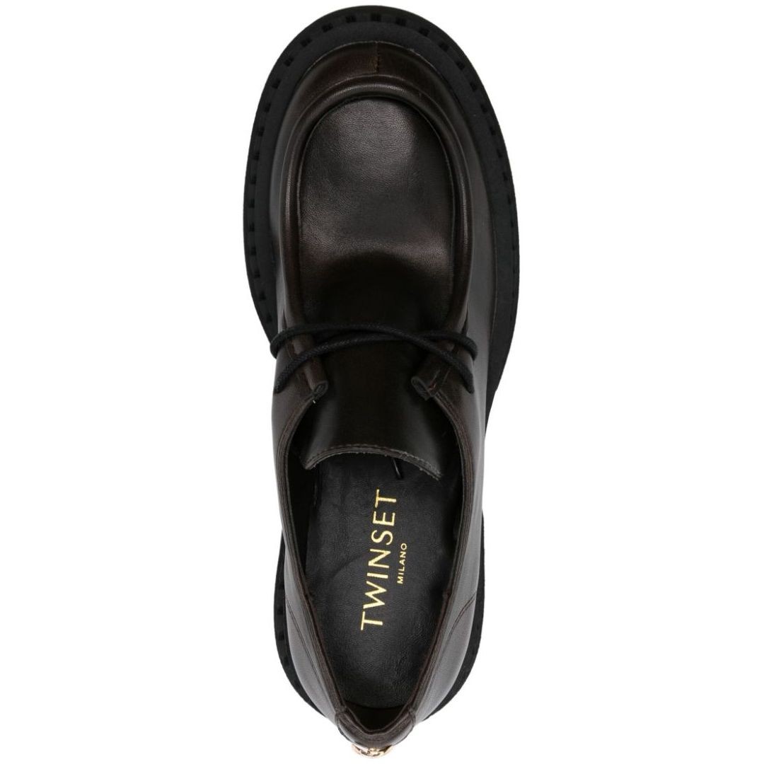 TWINSET Loaferiai moterims, Ruda, Lace-ups with oval t 4
