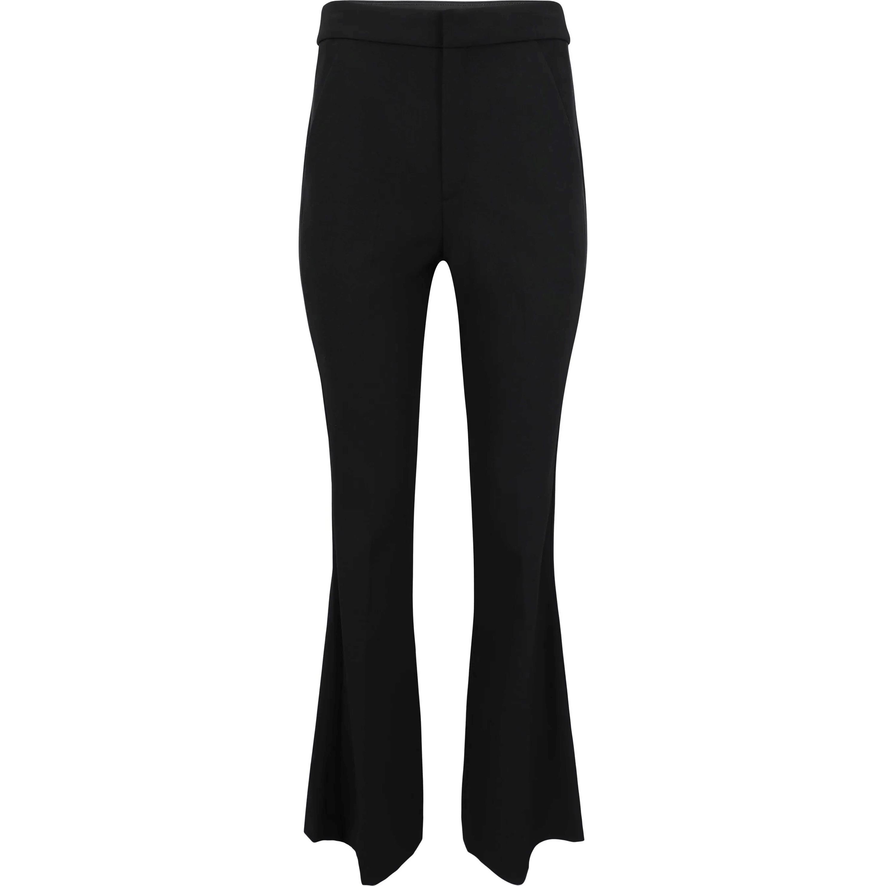 VINCE Kelnės moterims, Juoda, Rise pintuck crop flare pant 1