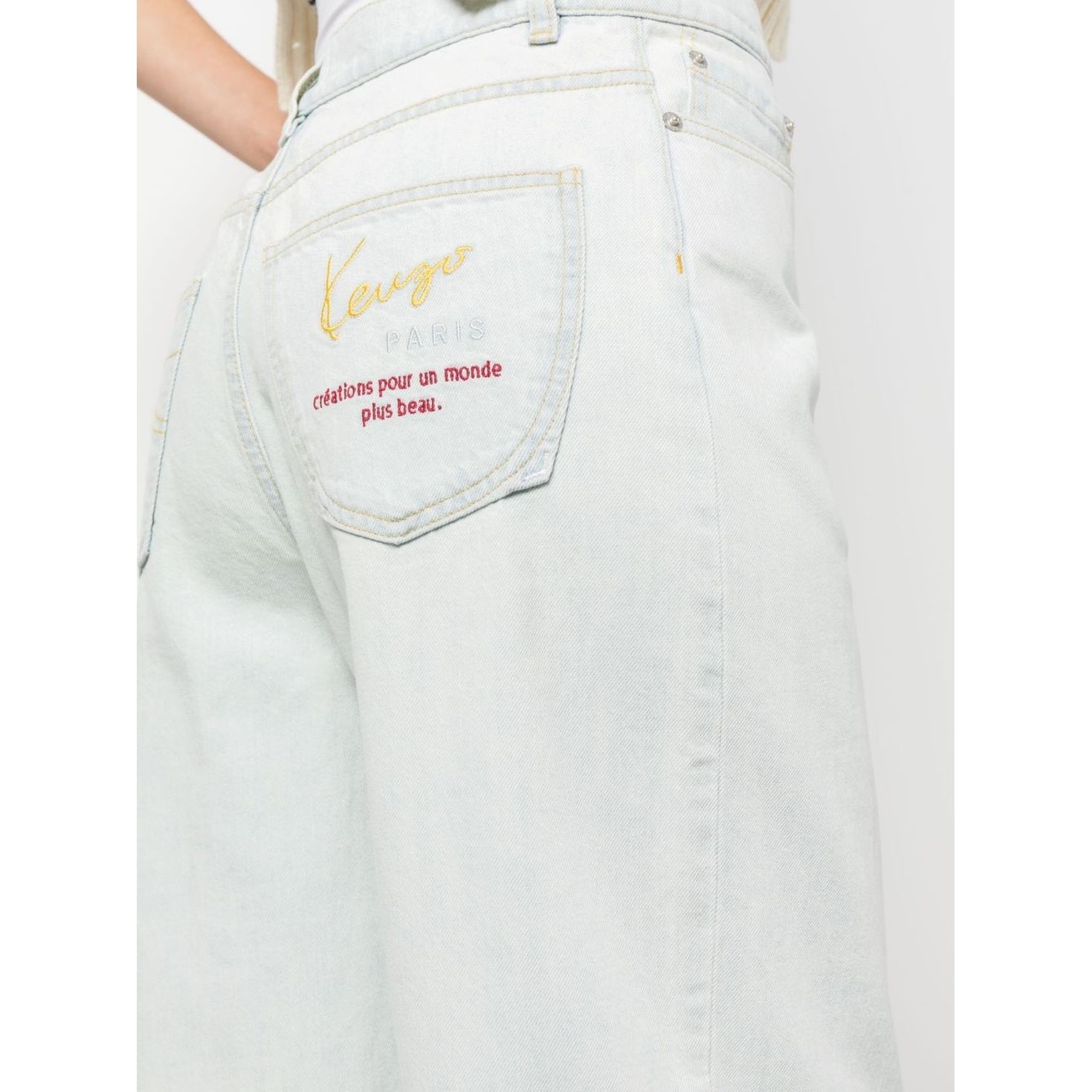 KENZO Tiesūs džinsai moterims, Mėlyna, Bleach carrot fit 4