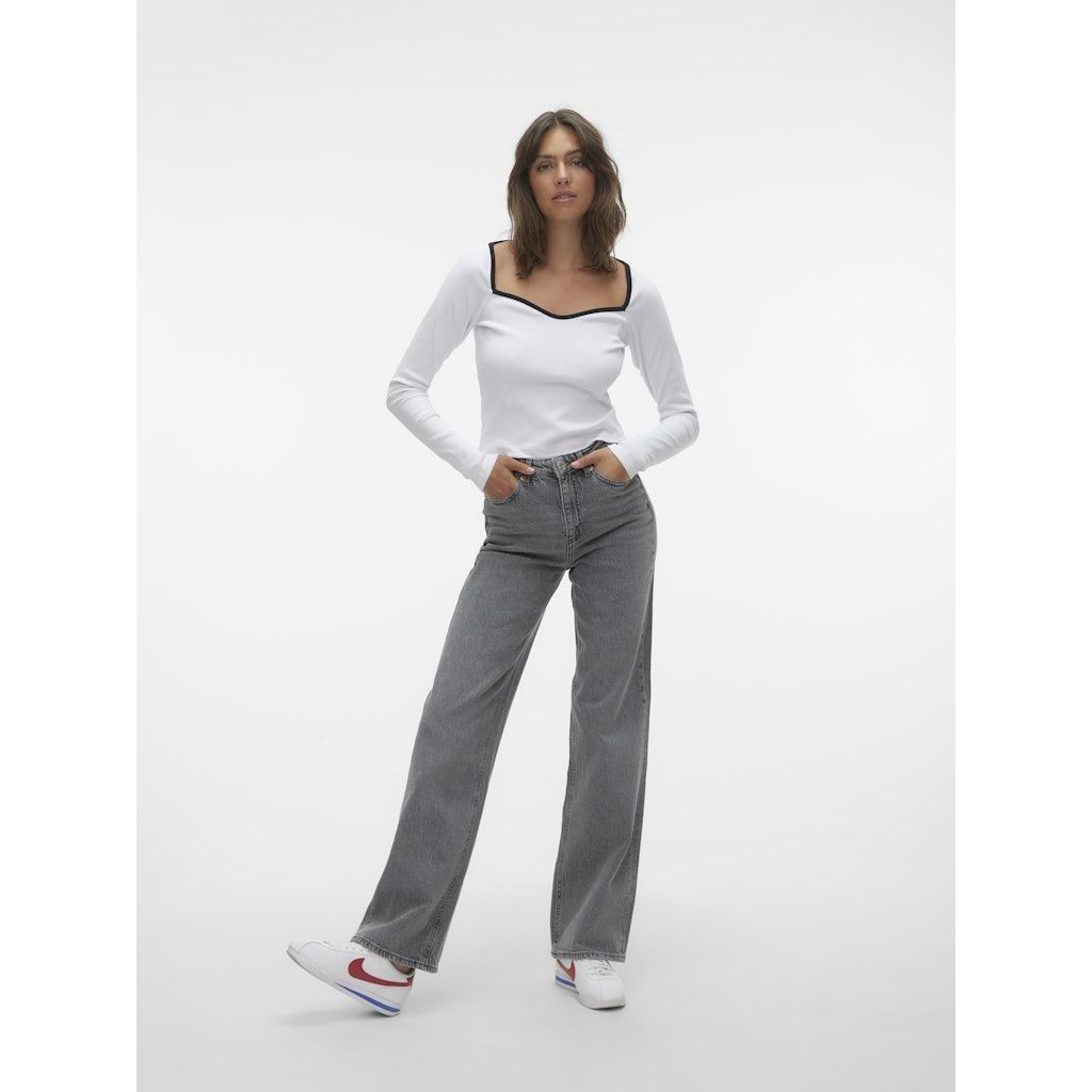 VERO MODA Platūs džinsai moterims, Pilka, Tessa wide jeans 6
