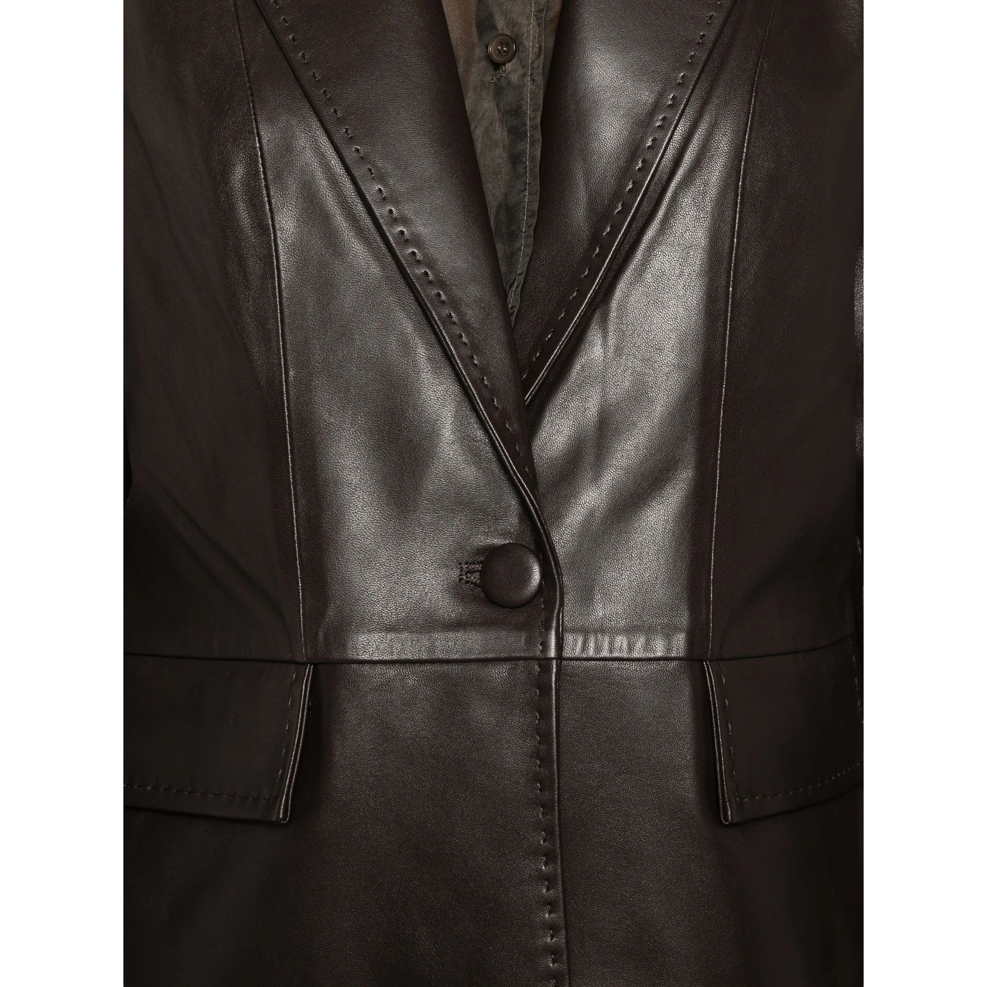 ADRIANNA FERETTI Odinė striukė moterims, Ruda, Leather jacket 5