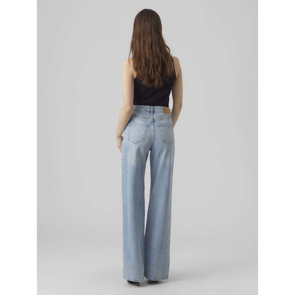VERO MODA Platūs džinsai moterims, Mėlyna, VMTESSA HR WIDE JEAN 4