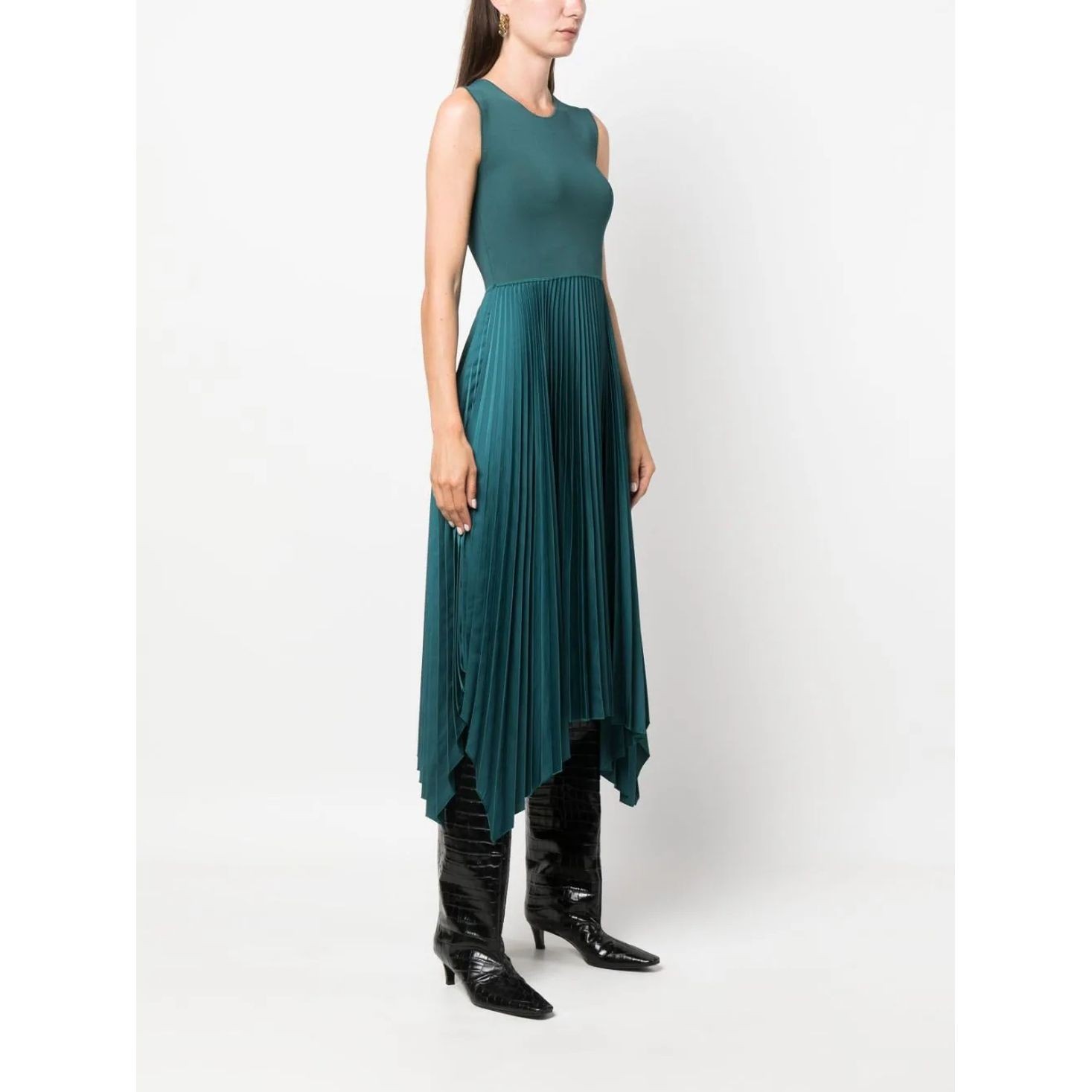 JOSEPH Maxi suknelė moterims, Žalia, Dera knit weave plisse dress 2